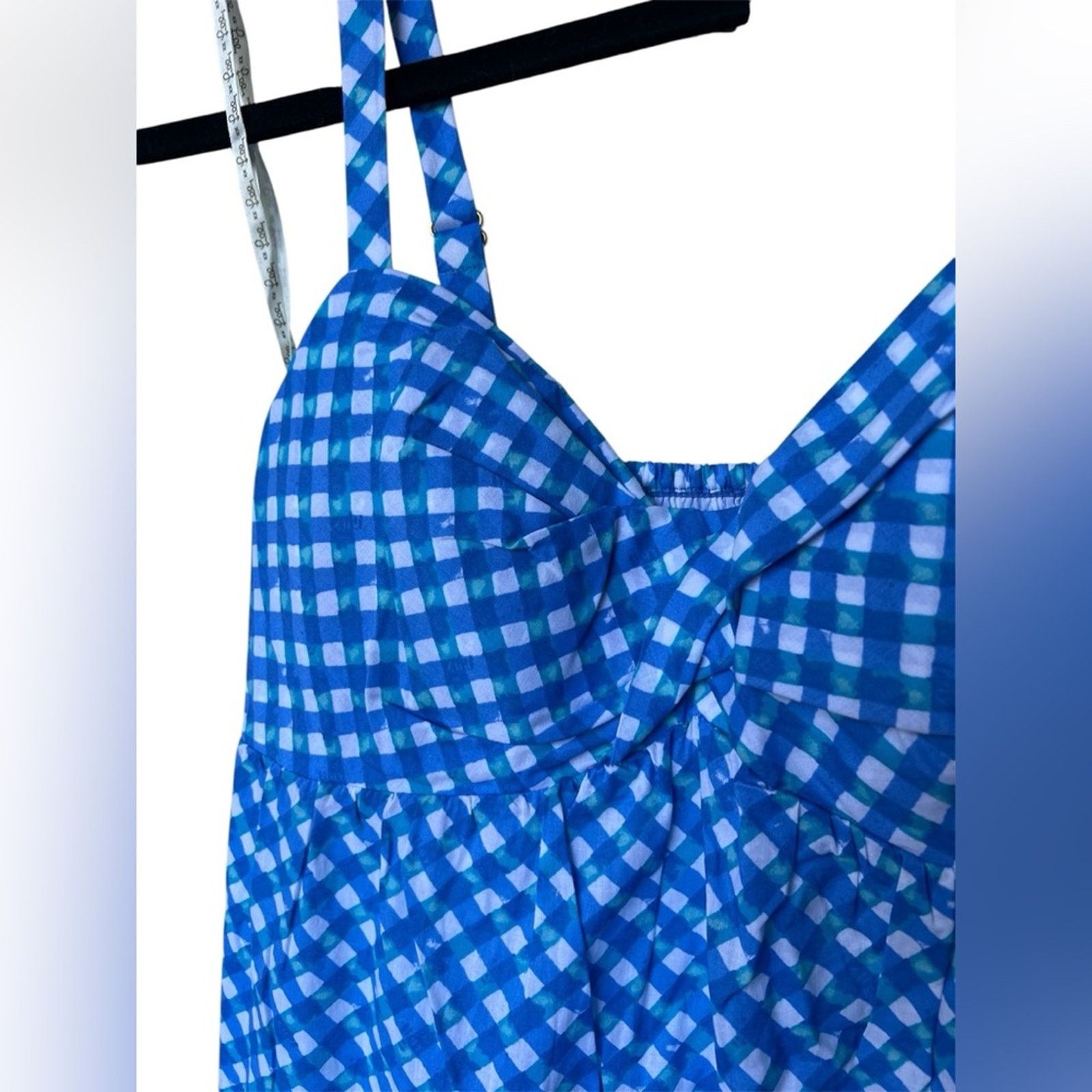 Lilly Pulitzer Lilly Pulitzer Shylee Cotton Maxi Dress Blue Gingham size 2 Size XS / US 0-2 / IT 36-38 - 5 Thumbnail