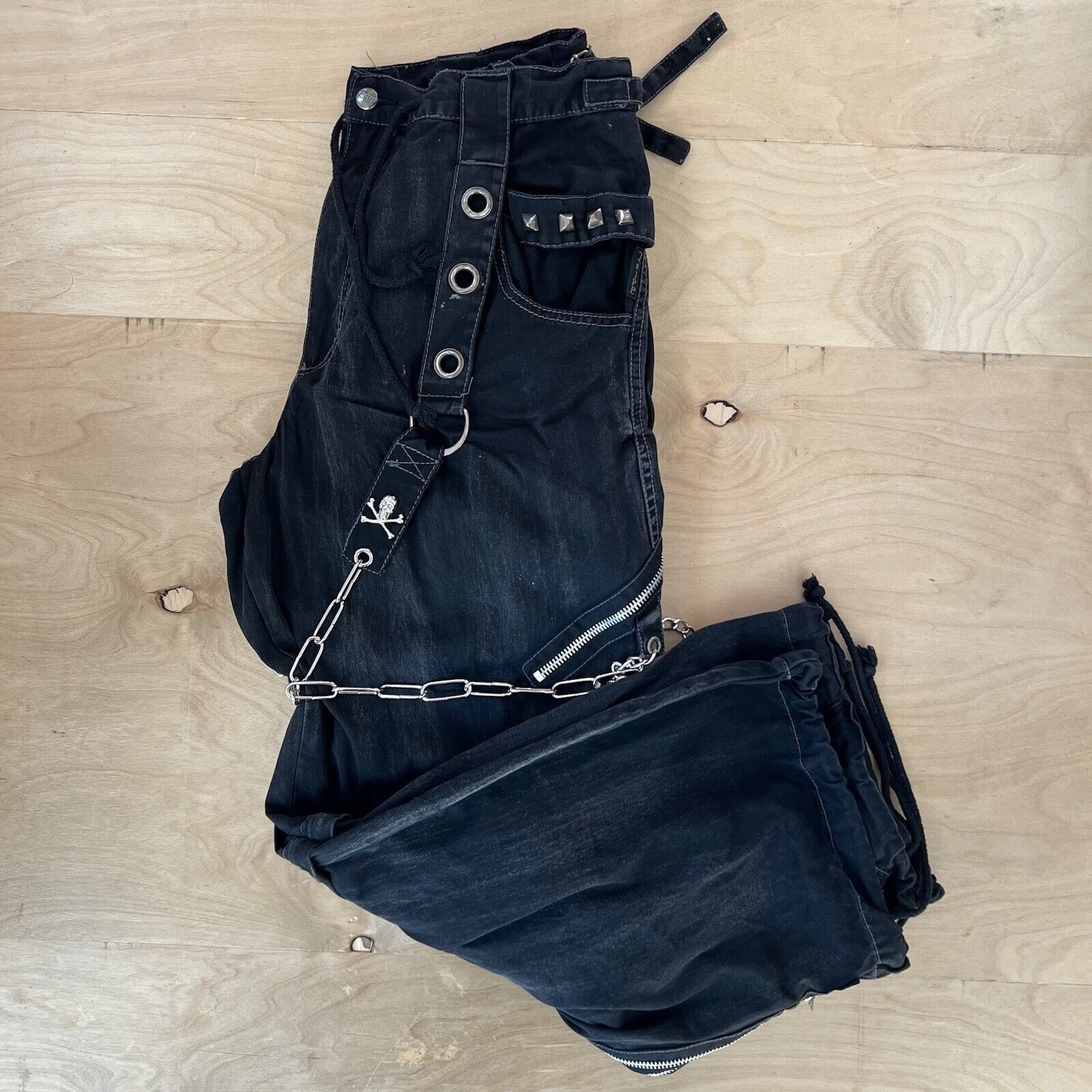 Vintage Tripp NYC Rave Pants L Black 90s Punk Rock Grunge