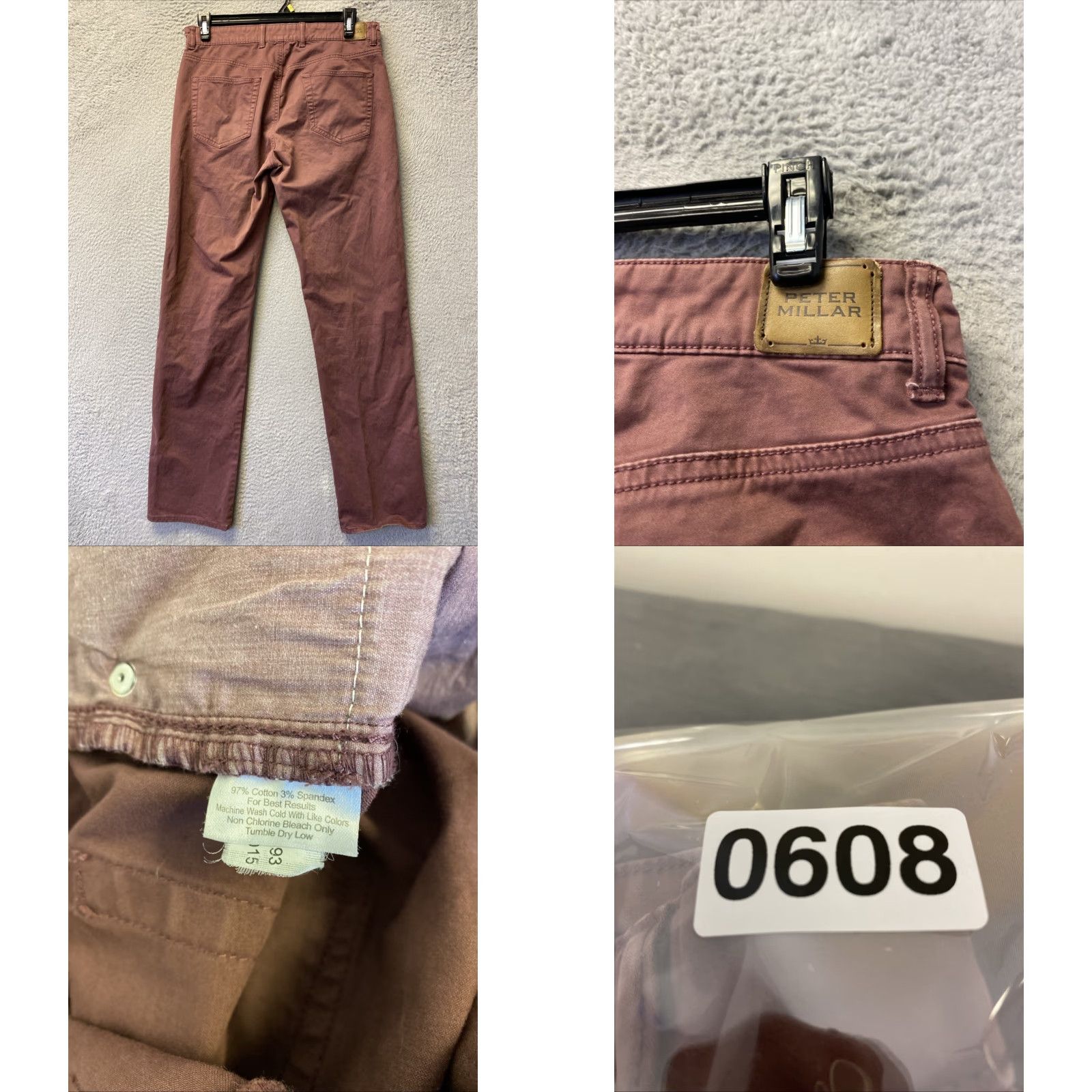 Peter Millar Peter Millar Pants Men’s 33x34 Plum Chino Straight Leg Casual Mens 33 34 Plum Chino Straight Leg Size US 33 - 8 Thumbnail