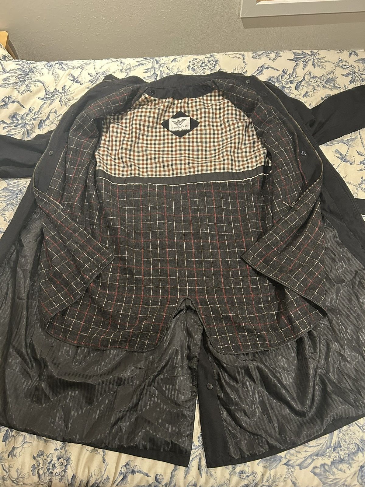 Giorgio Armani Vintage Giorgio Armani Trench Coat Plaid Lined Men’s XXXL Size US XXL / EU 58 / 5 - 3 Thumbnail