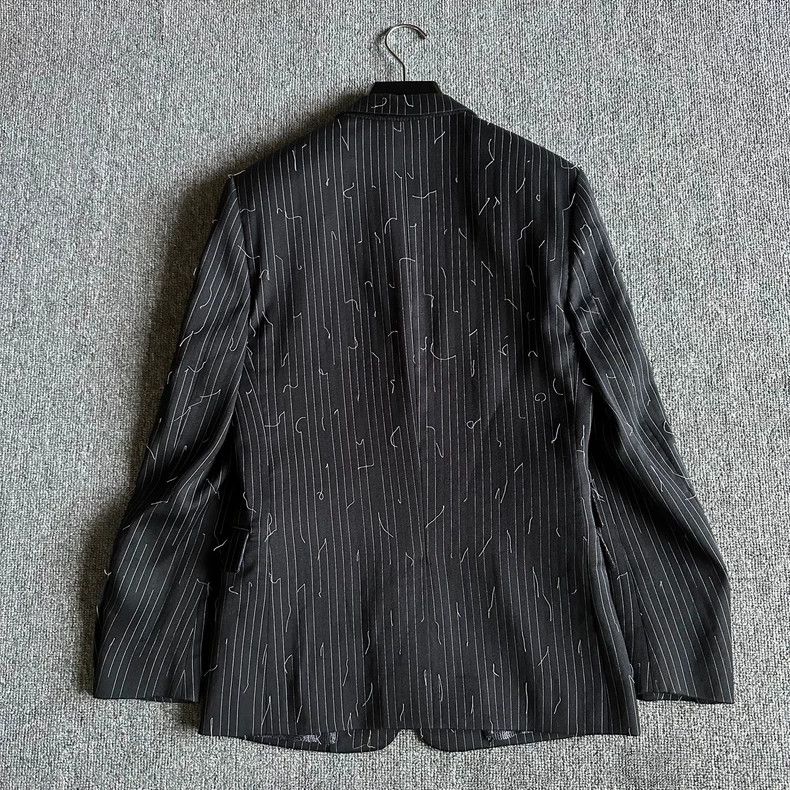 Dior Dior Black striped wool suit with broken lines and floatin Size US S / EU 44-46 / 1 - 4 Thumbnail