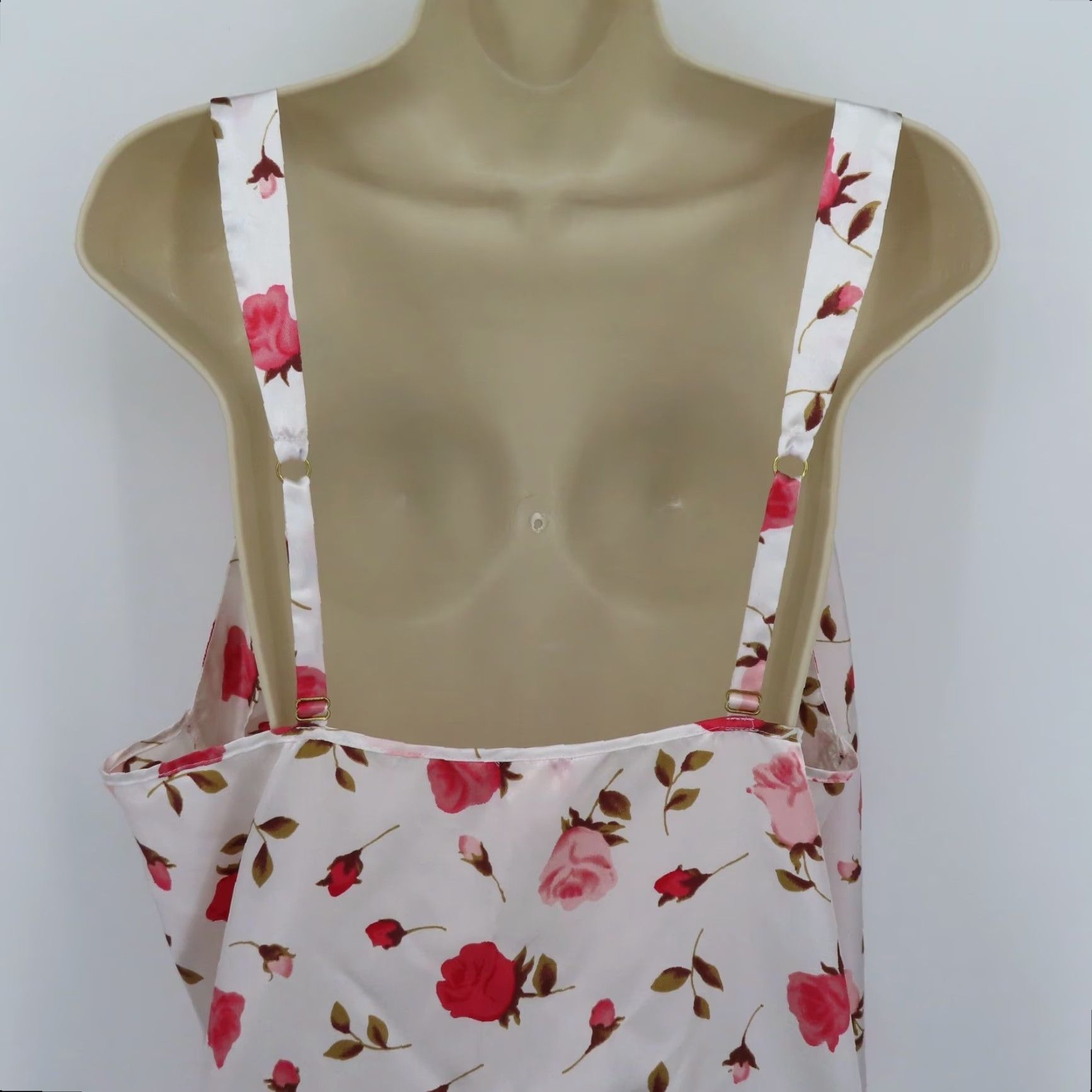 Vintage Cacique Gown Women 18/20 Sleeveless Pink Rose Flower Floral Scallop Nightgown Dress Size XXL / US 16-18 / IT 52-54 - 7 Thumbnail