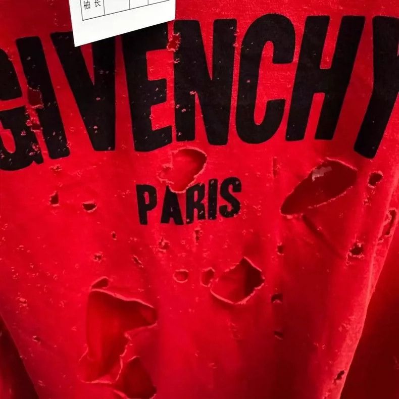 Givenchy Givenchy New Red Big Hole Short Sleeve Size US S / EU 44-46 / 1 - 3 Thumbnail