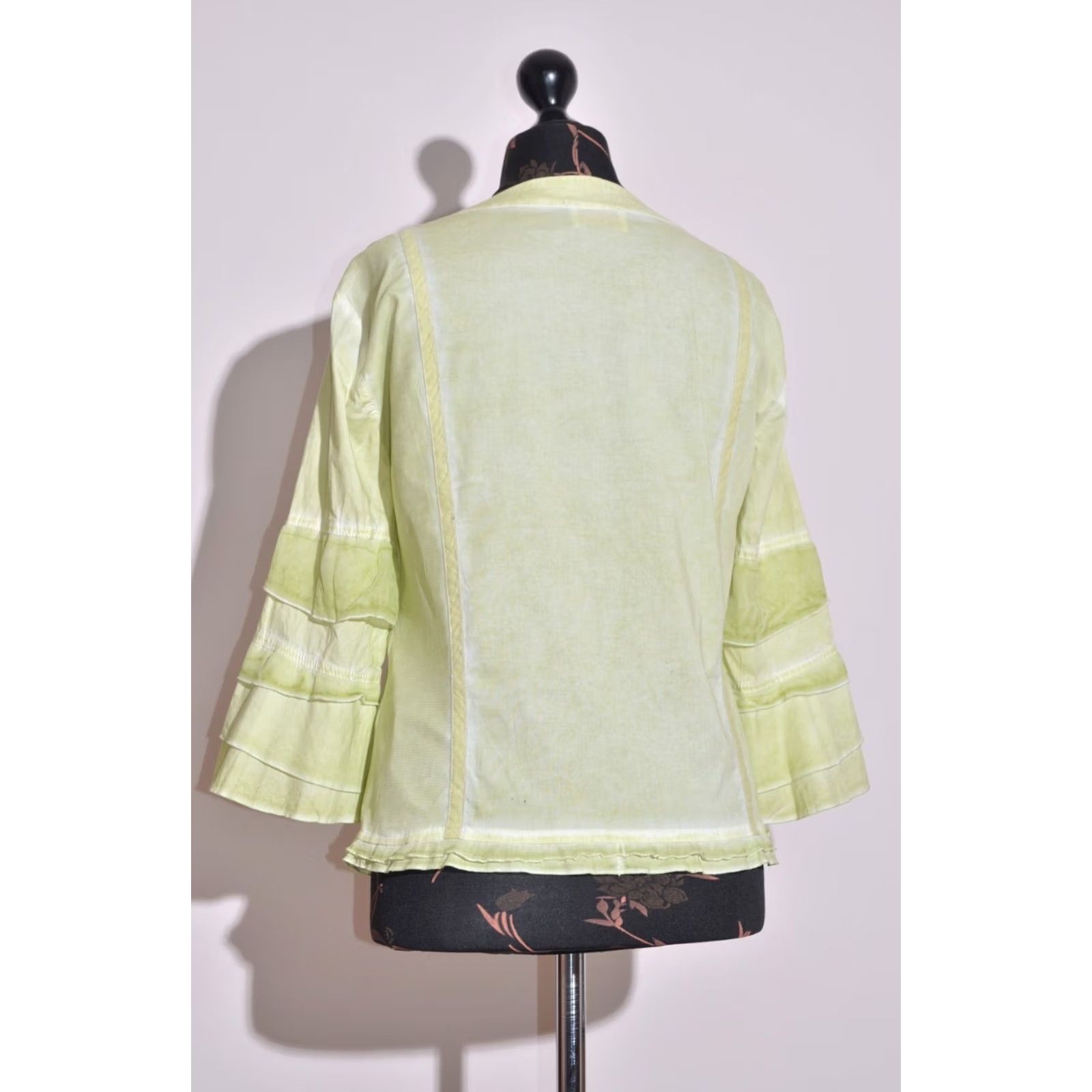 Vintage ELISA CAVALETTI Blouse Shirt Long Sleeve Stretch Button XL Green Womens Size XL / US 12-14 / IT 48-50 - 6 Thumbnail