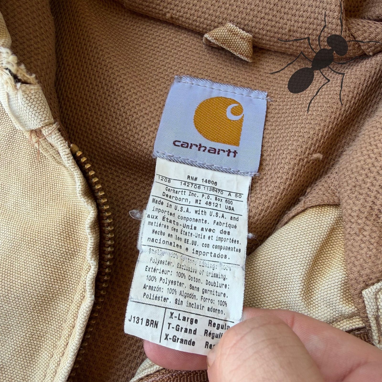 Carhartt × Vintage Carhartt J 131 BRN faded brown hooded work wear jacket Size US XL / EU 56 / 4 - 2 Thumbnail