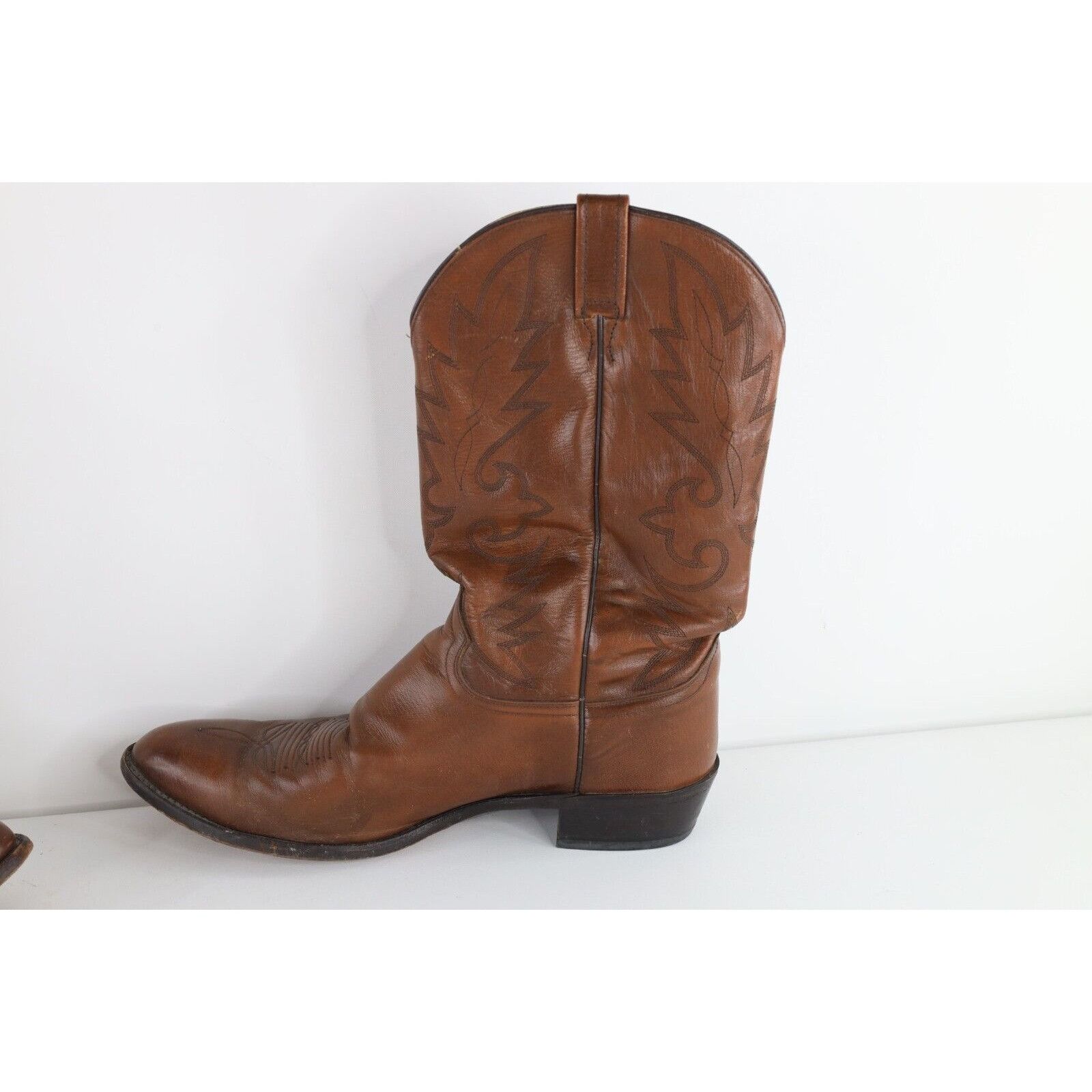 Vintage Vintage 90s Dan Post Distressed Tribal Leather Cowboy Boots Size US 10.5 / EU 43-44 - 6 Thumbnail