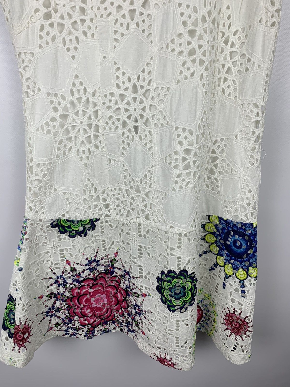 Desigual Vintage Desigual Crochet Mini Dress Women’s Size 38 White Size XS / US 0-2 / IT 36-38 - 3 Thumbnail