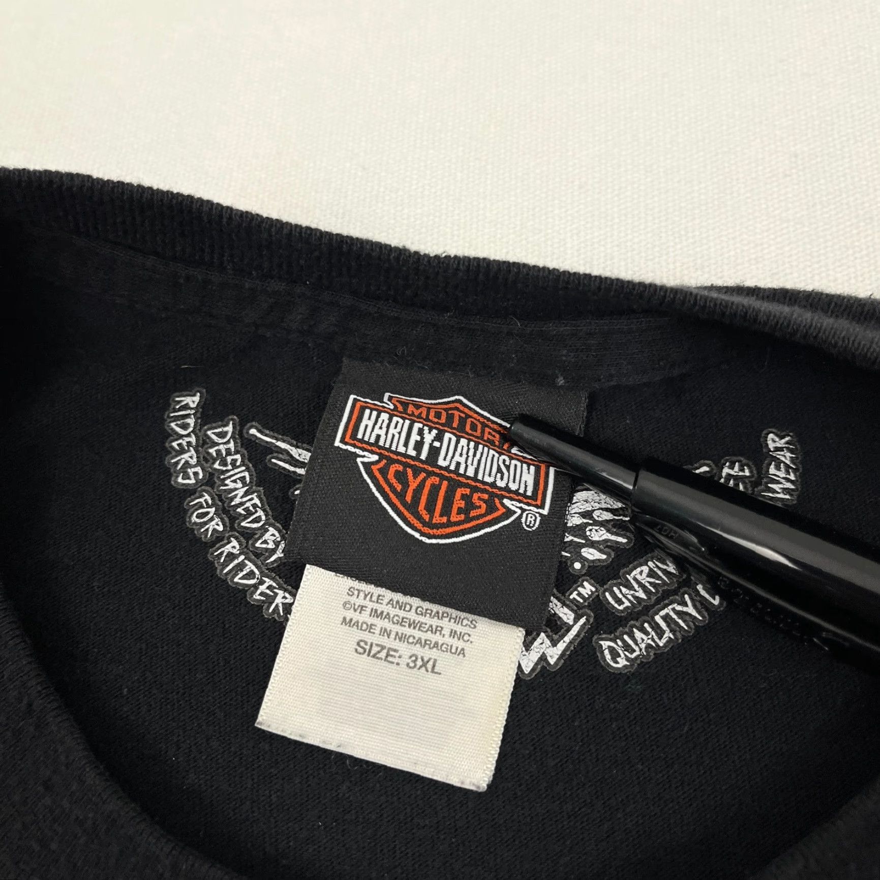 Harley Davidson Harley Davidson Shirt Mens 3XL Black Skull Flames Chopper Double Sided Graphic Size US XXL / EU 58 / 5 - 6 Thumbnail