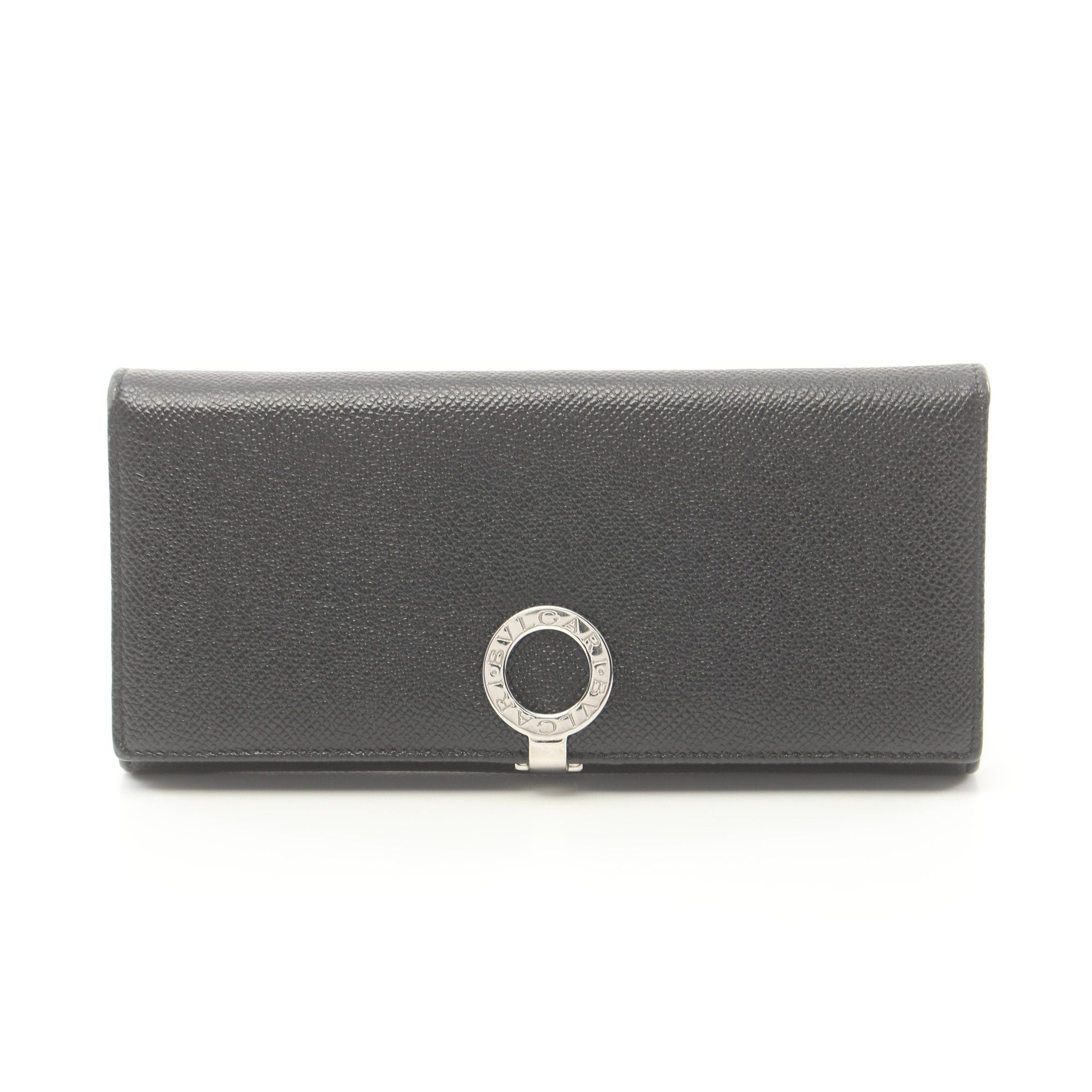 Bvlgari Bvlgari Bulgari Clip Bi-Fold Long Wallet Leather Black Size ONE SIZE - 1 Thumbnail