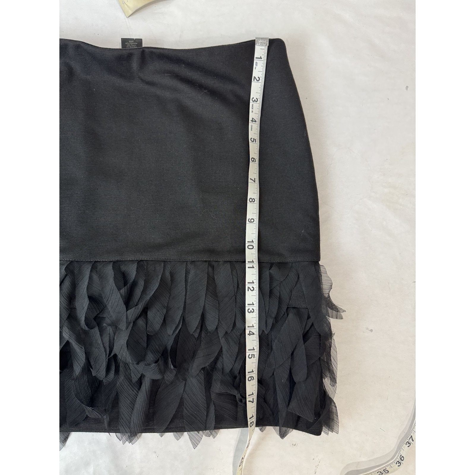 Ann Taylor Whimsigoth Ann Taylor Skirt Sz 6 Ruffle Fringe Sheer Black Size 28" / US 6 / IT 42 - 3 Thumbnail