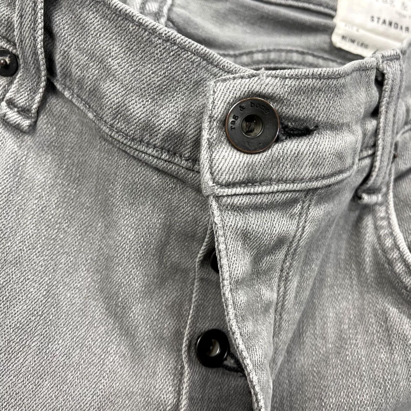 Rag & Bone rag & bone Fit 2 Jeans Mens 32x33 Gray Slim Straight Light Wash Denim Stretch Size US 32 / EU 48 - 5 Thumbnail