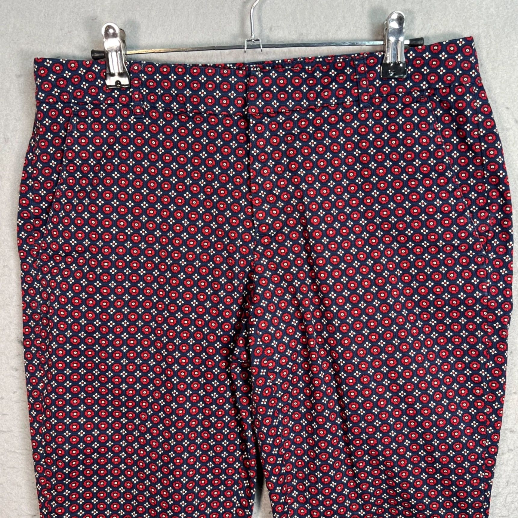Tommy Hilfiger Tommy Hilfiger Pants Slim Fit Mid-Rise Blue Red Cotton Blend Size 6 Womens Size 28" / US 6 / IT 42 - 5 Thumbnail