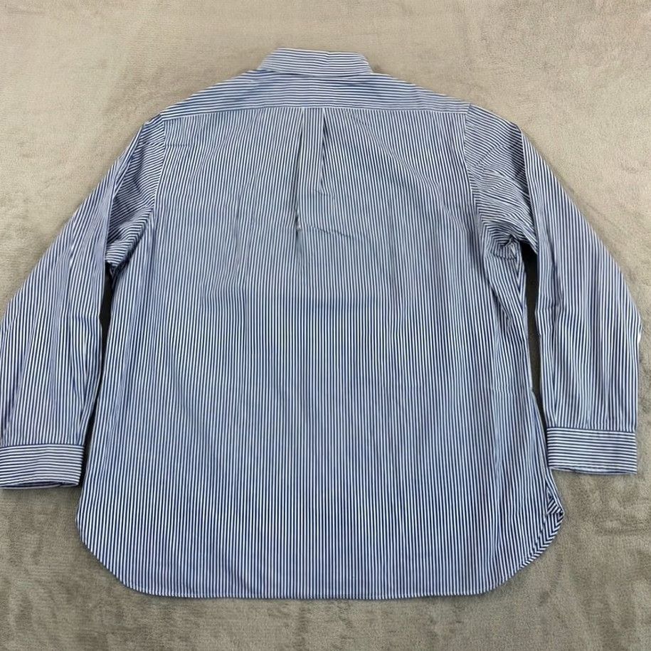 Polo Ralph Lauren VINTAGE Polo Ralph Lauren Shirt Blue White Striped Men XL 17.5 34/35 Preppy Pony Size US XL / EU 56 / 4 - 4 Thumbnail