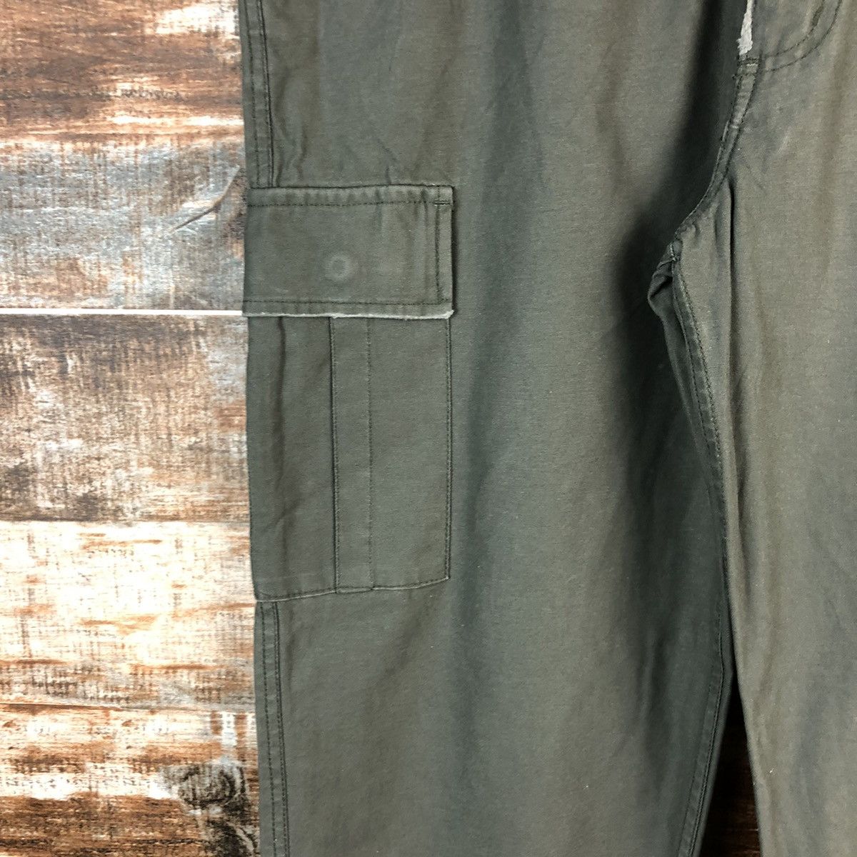 Japanese Brand Asna Dispec utility Green Cargo Multipocket Pants #A2435 Size US 33 - 9 Thumbnail