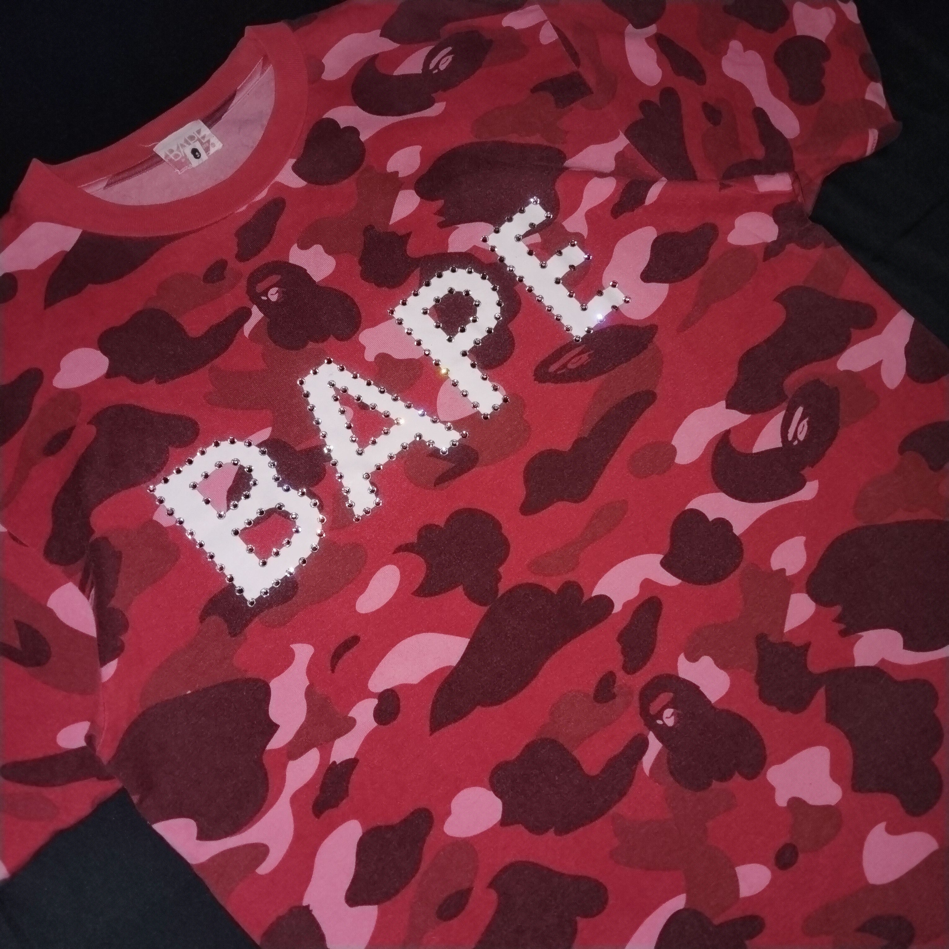 Bape 2006 Bape Swarovski Red Camo Tee Size US M / EU 48-50 / 2 - 2 Thumbnail