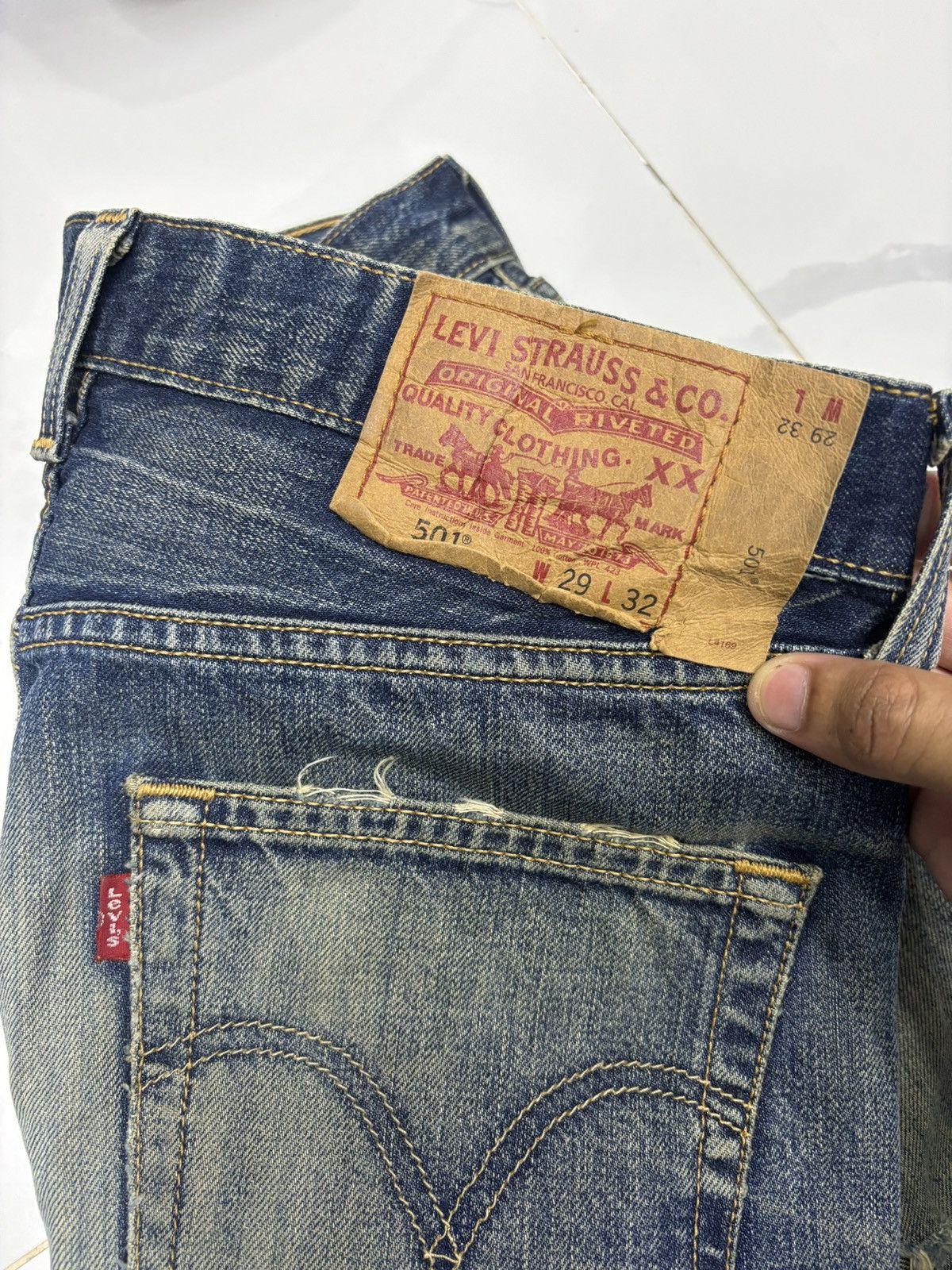 Levi's 🔥Levis 501 Japan Distressed Denim Jeans Size US 30 / EU 46 - 11 Thumbnail