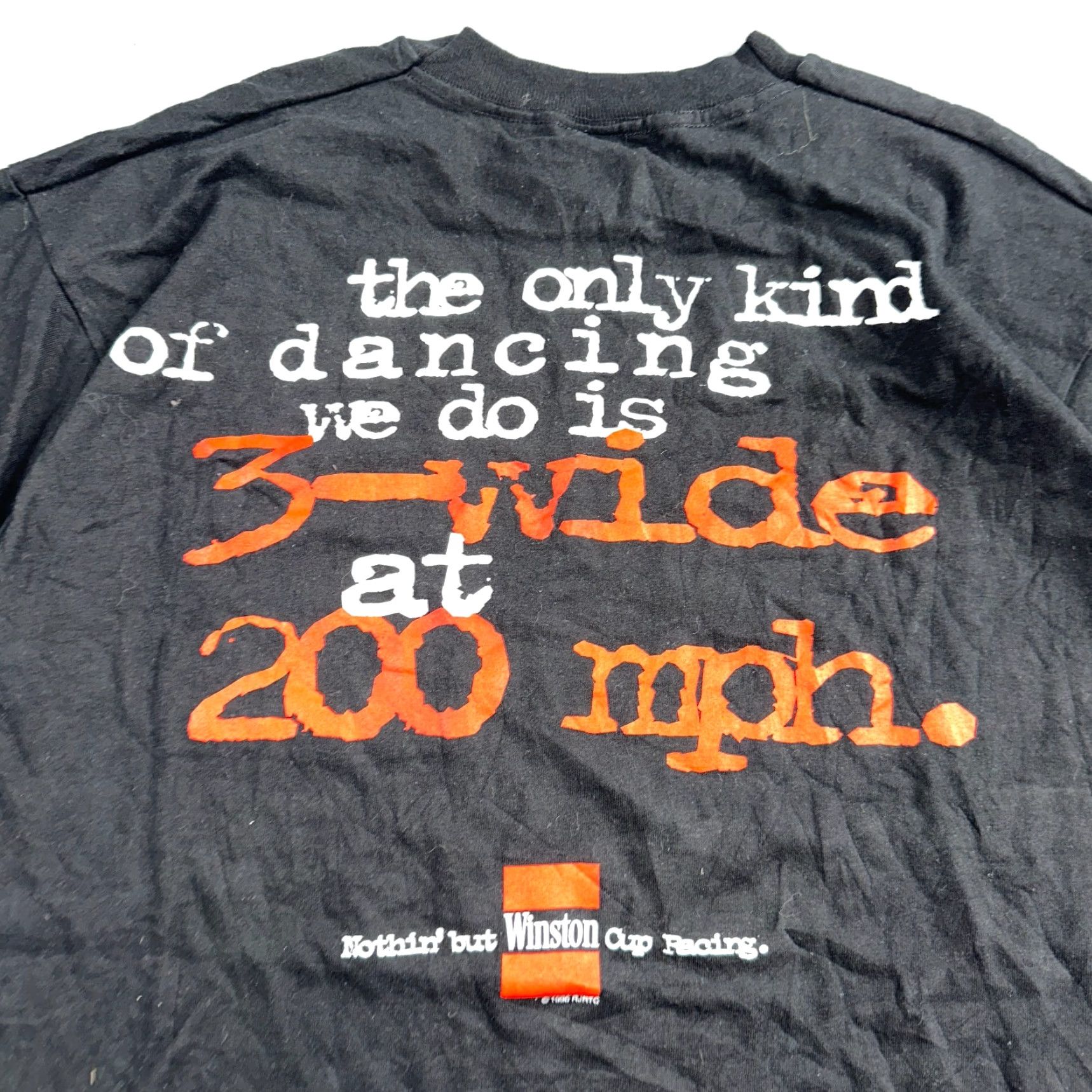 Fruit Of The Loom VINTAGE Nascar Racing FOTL 90s VTG T Shirt Winston Cup Fast Cars MPH Text XL Quote Black Mens Fruit of the Loom Shirt Size US XL / EU 56 / 4 - 2 Thumbnail