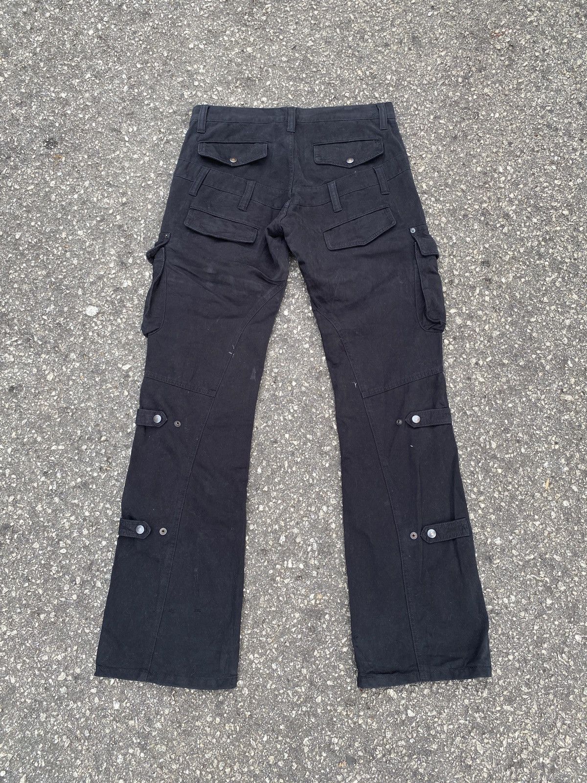 Issey Miyake × Japanese Brand × Tete Homme 2000s Tete Homme Bondage Double Waist Cargo Flare Pant Size US 32 / EU 48 - 2 Thumbnail