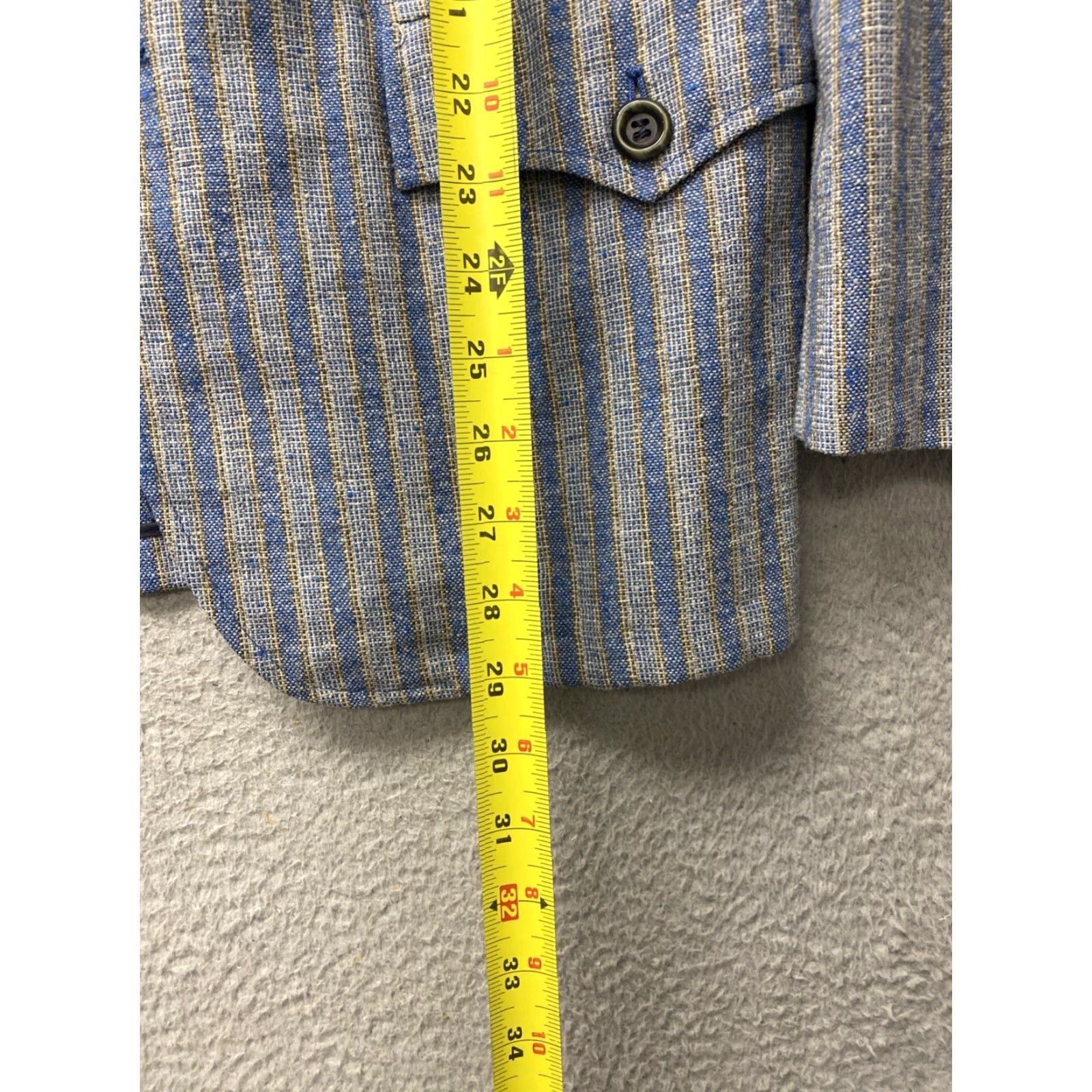 Lee VINTAGE Lee Wald Striped Sport Jacket Blazer 38R Aqua Gray 1980s Mens Size 38R - 5 Thumbnail