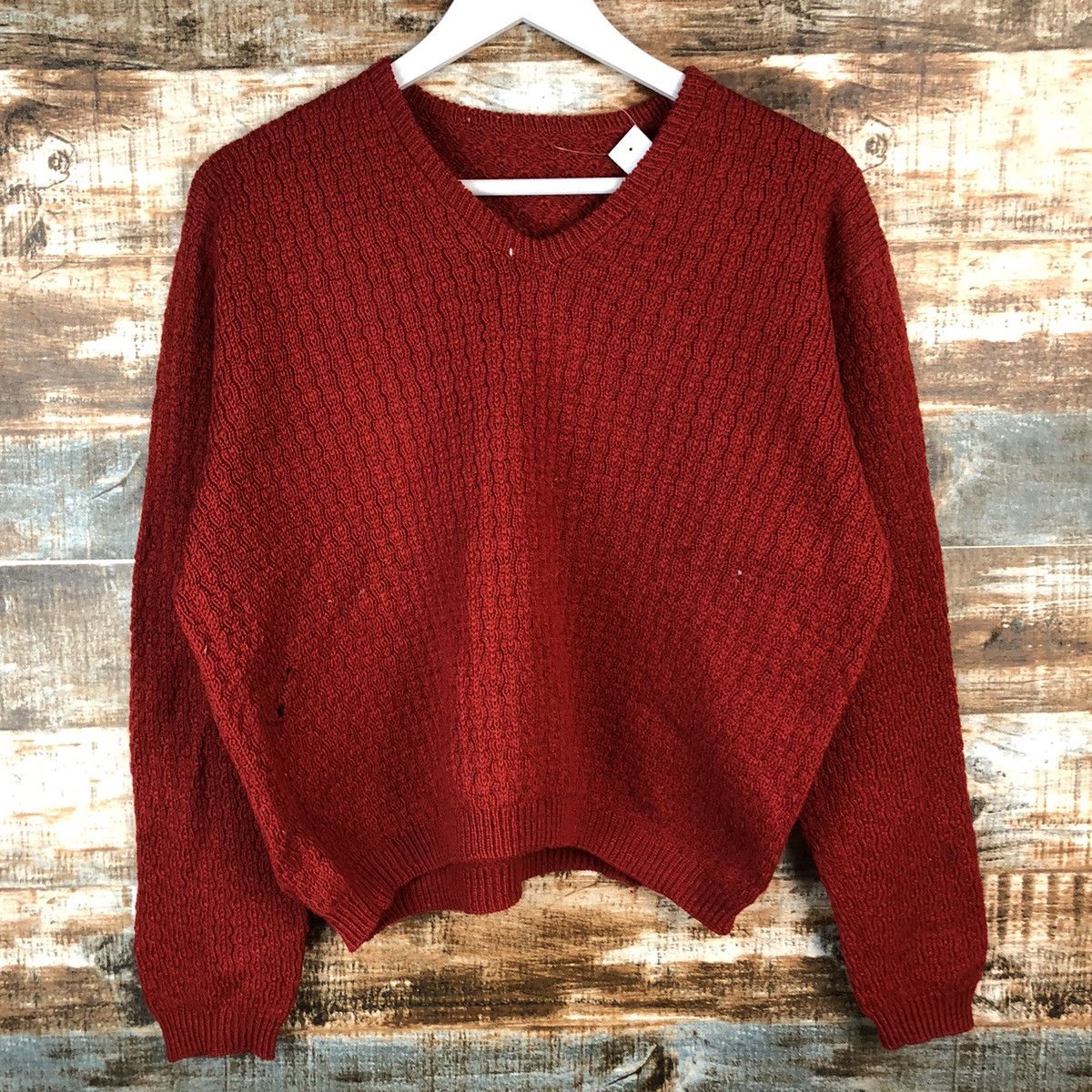 Homespun Knitwear × Japanese Brand Japanese Brand plain Red Knitwear #A1354 Size M / US 6-8 / IT 42-44 - 3 Thumbnail