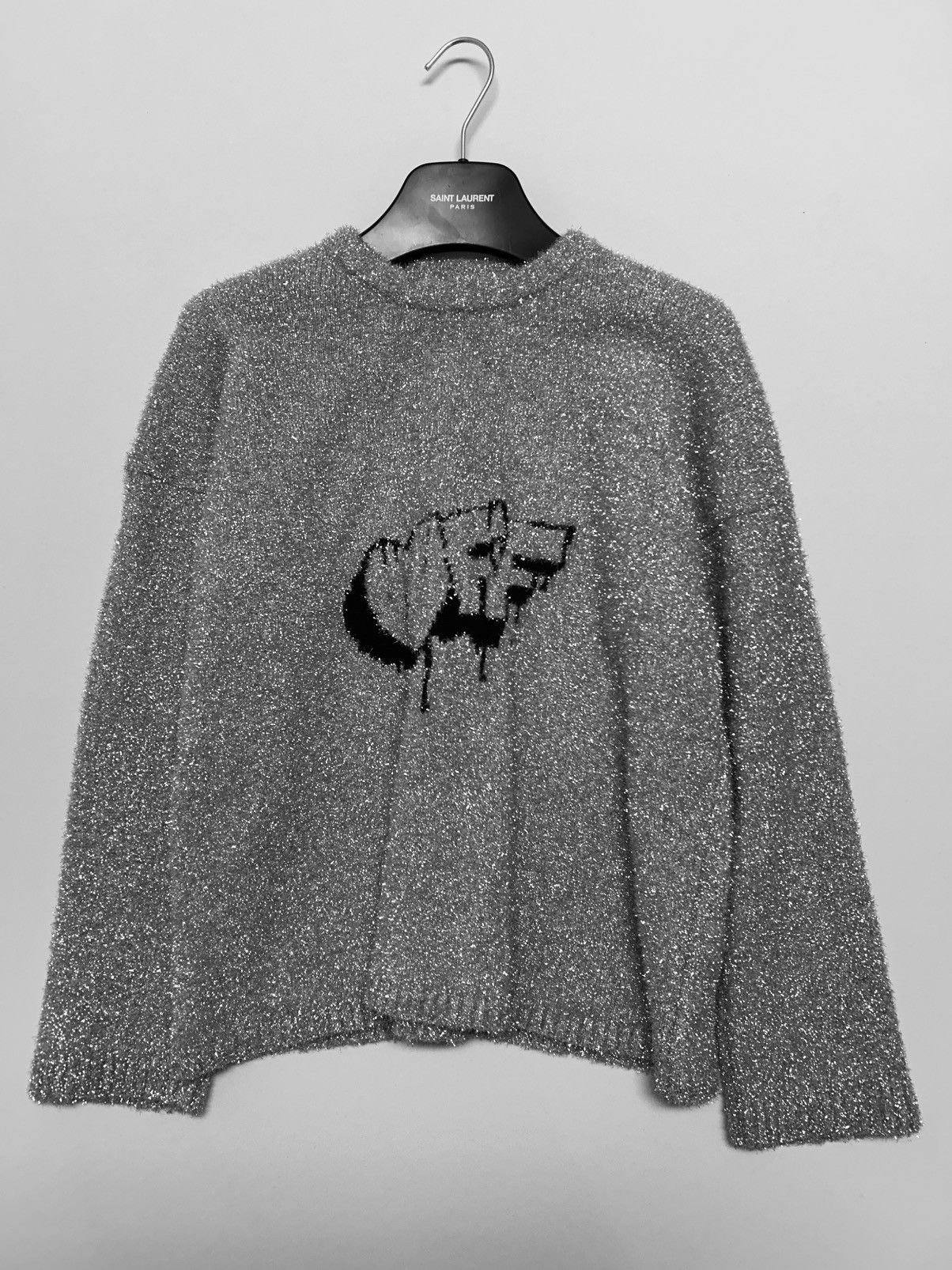 Off-White FW2019 Lurex Logo Knit Sweater Size US S / EU 44-46 / 1 - 4 Thumbnail