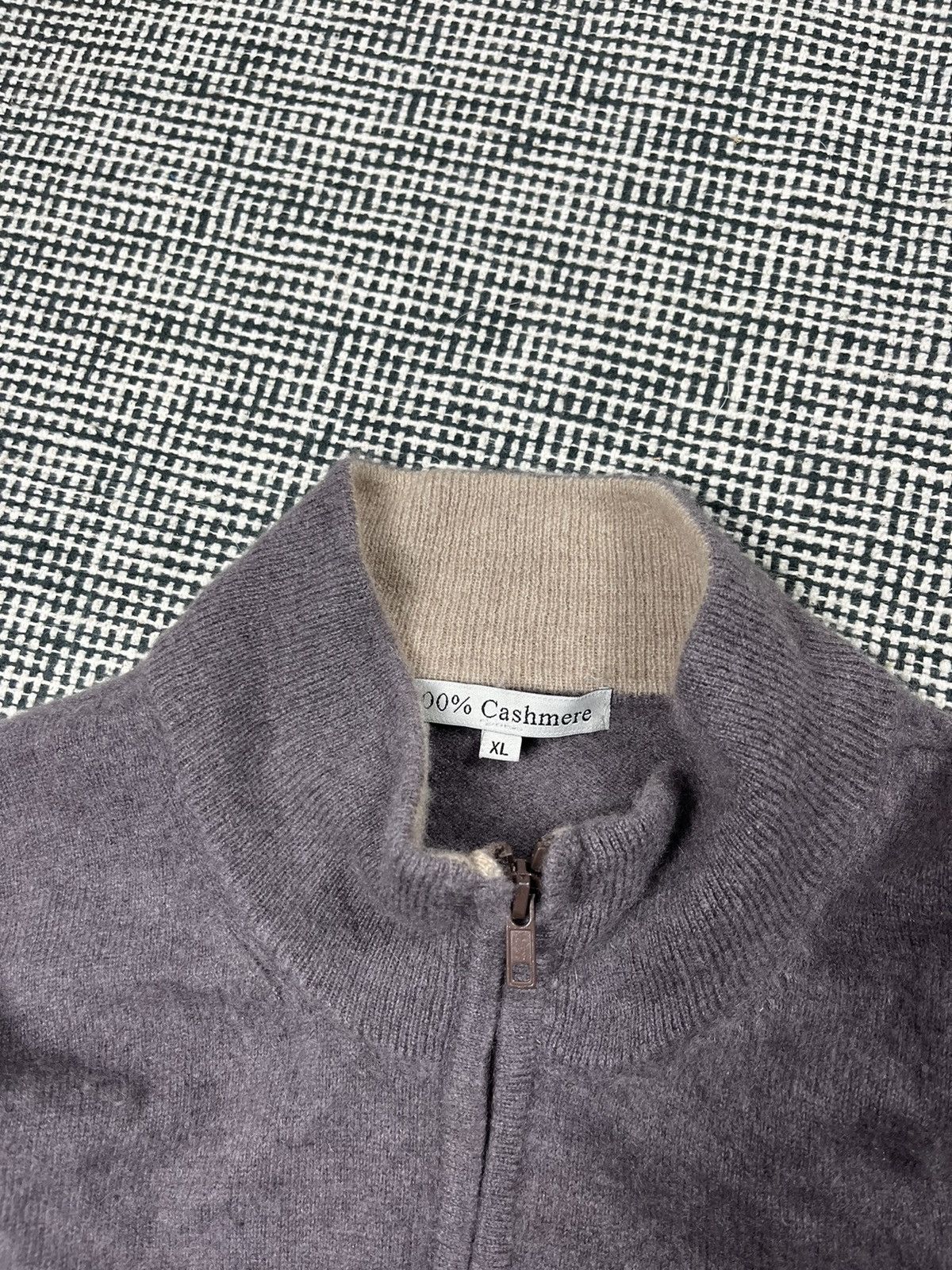 Vintage 100% cashmere top quality zip up sweater sartorial style Size US XL / EU 56 / 4 - 3 Thumbnail