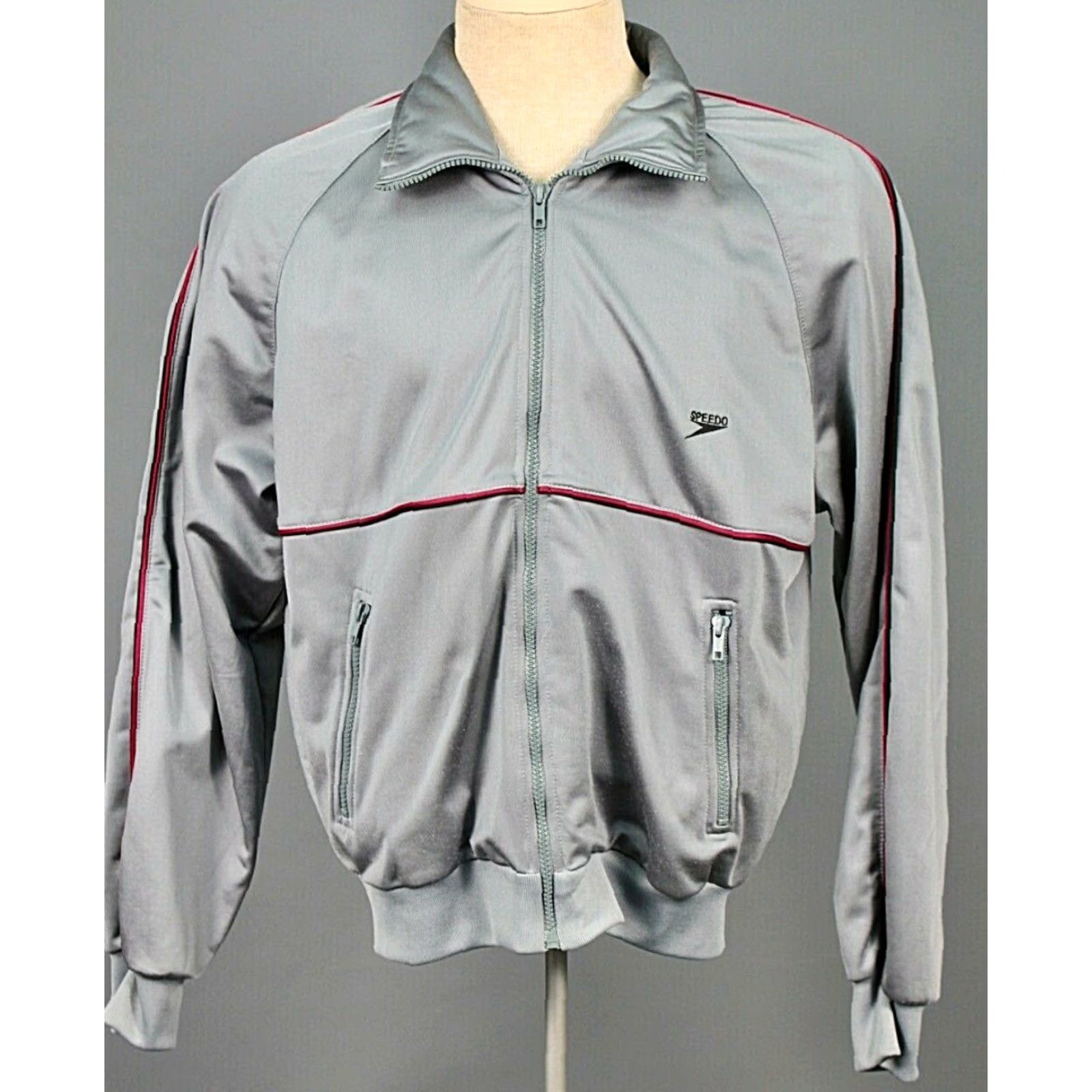 Speedo VINTAGE Speedo Men's Tracksuit 2 PC Gray 1980s Polyester Gym Outfit Size M Size US 34 / EU 50 - 3 Thumbnail
