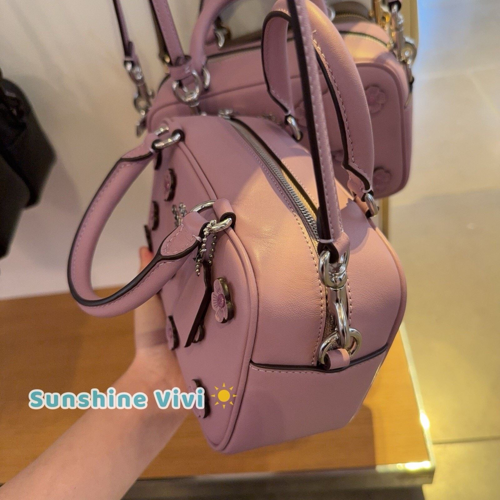 Coach NWT Coach Satchel Crossbody Bag Floral Applique CAJ99 Lilac Size ONE SIZE - 4 Thumbnail