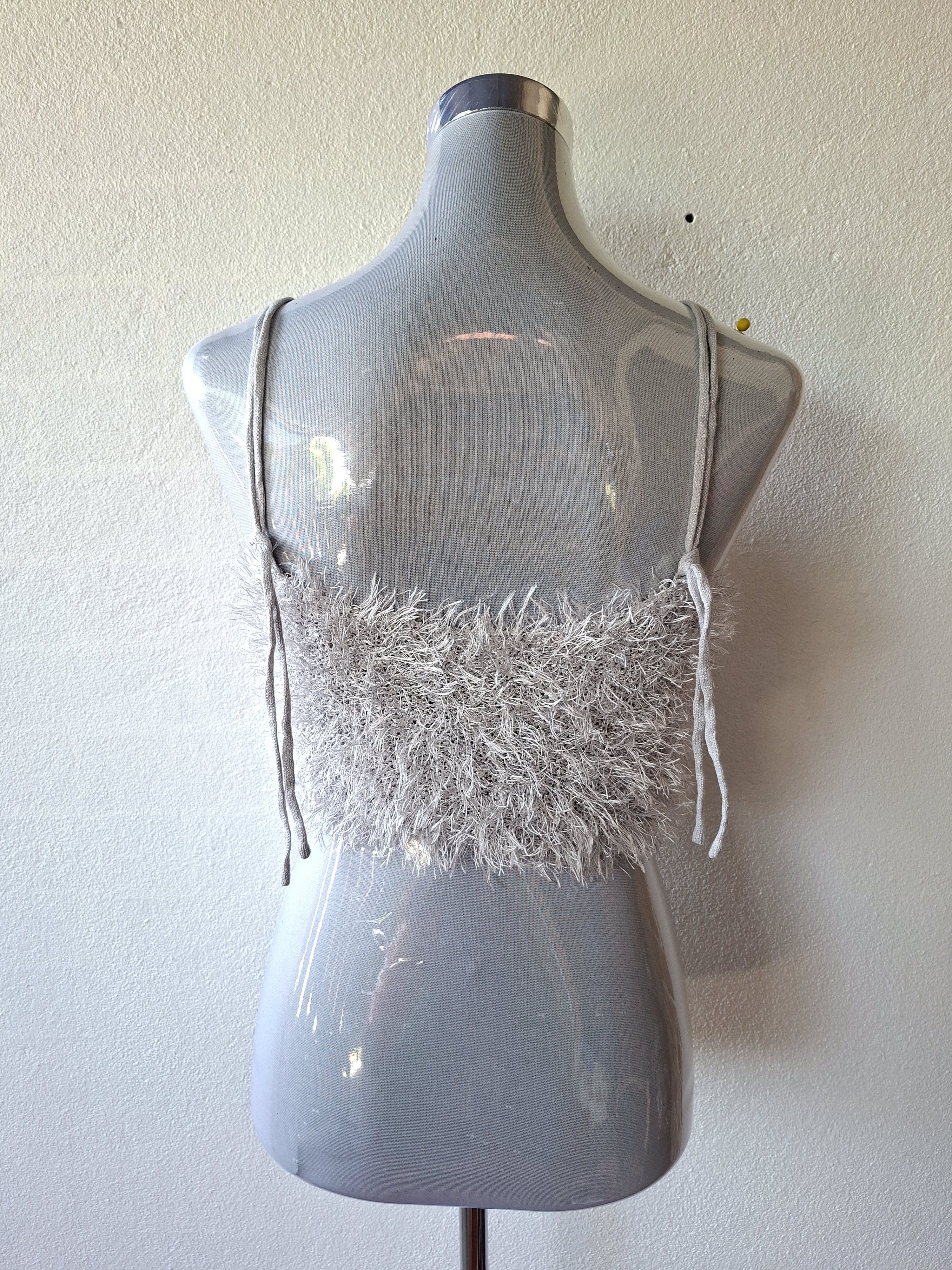 Japanese Brand ✨️Helm japan fluffy fuzzy crop top camisole Size L / US 10 / IT 46 - 2 Thumbnail