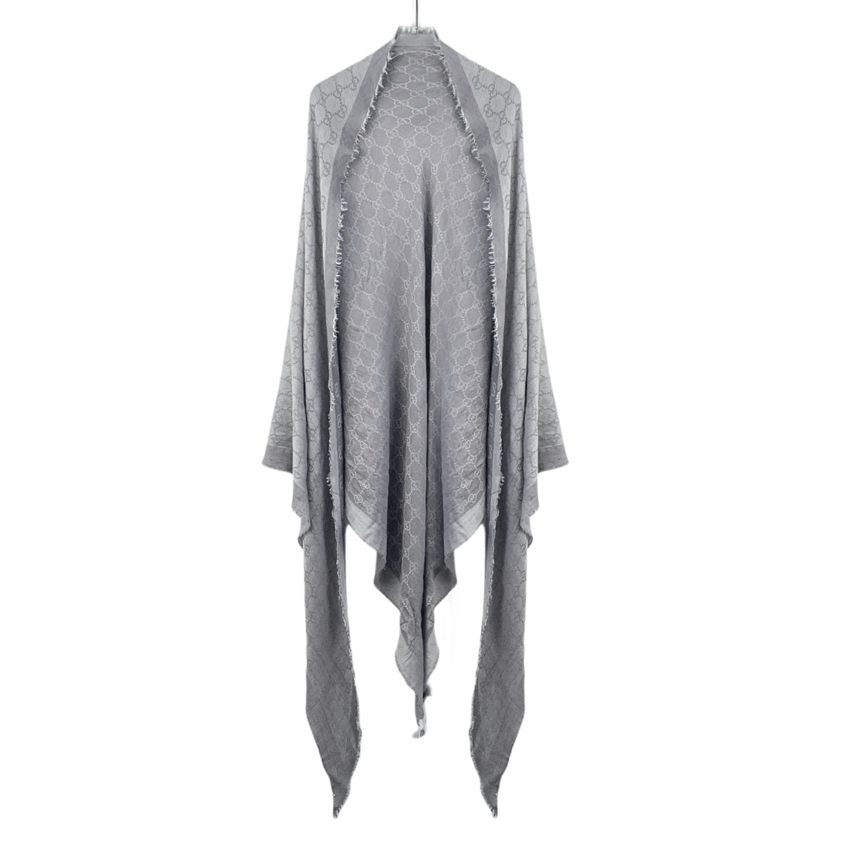 Gucci Gucci Logo Jacquard Shawl Silver Grey (186×76cm) Size ONE SIZE - 1 Thumbnail