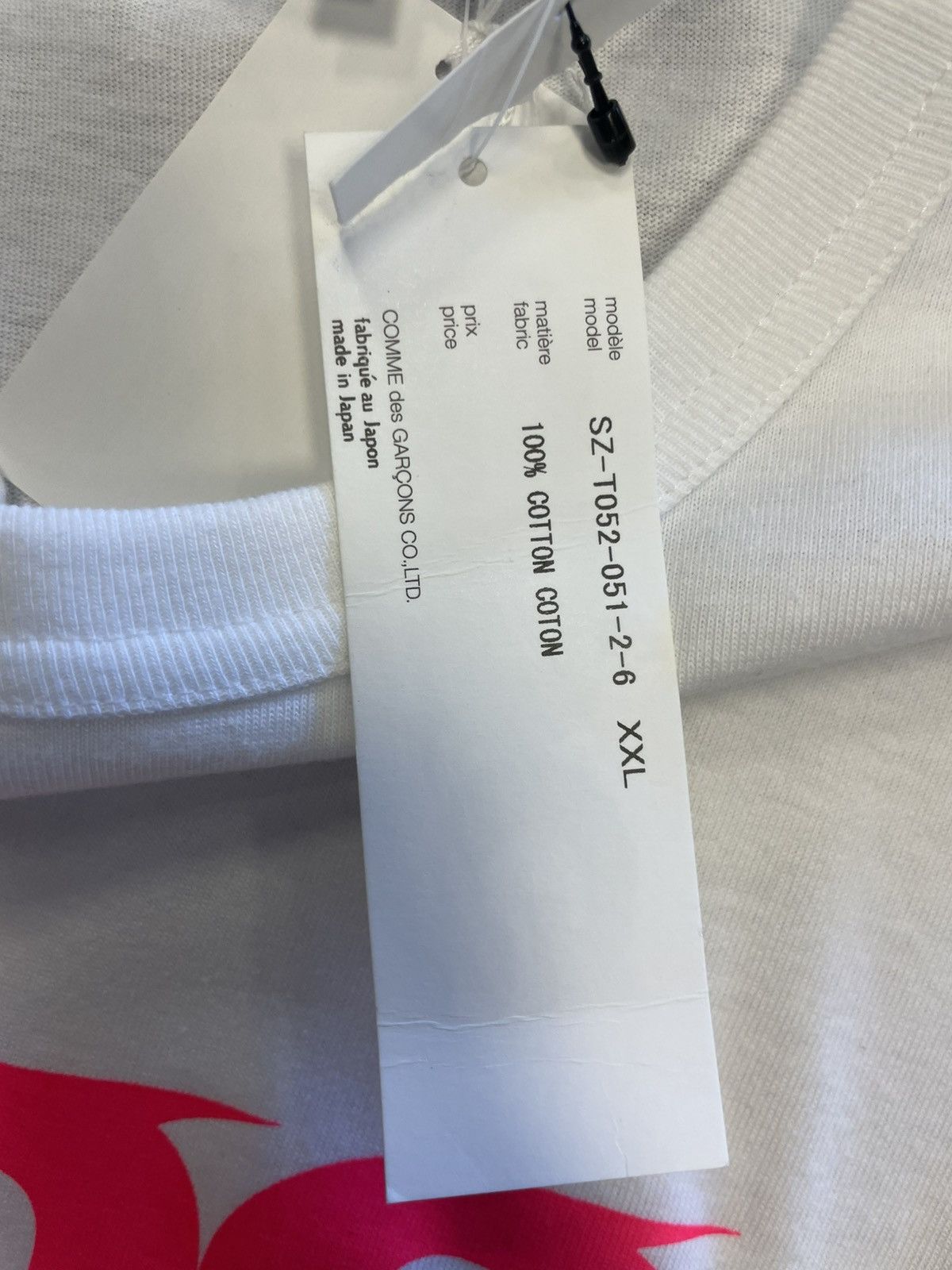 Comme des Garcons CDG Tee White/Pink Size US XXL / EU 58 / 5 - 3 Thumbnail