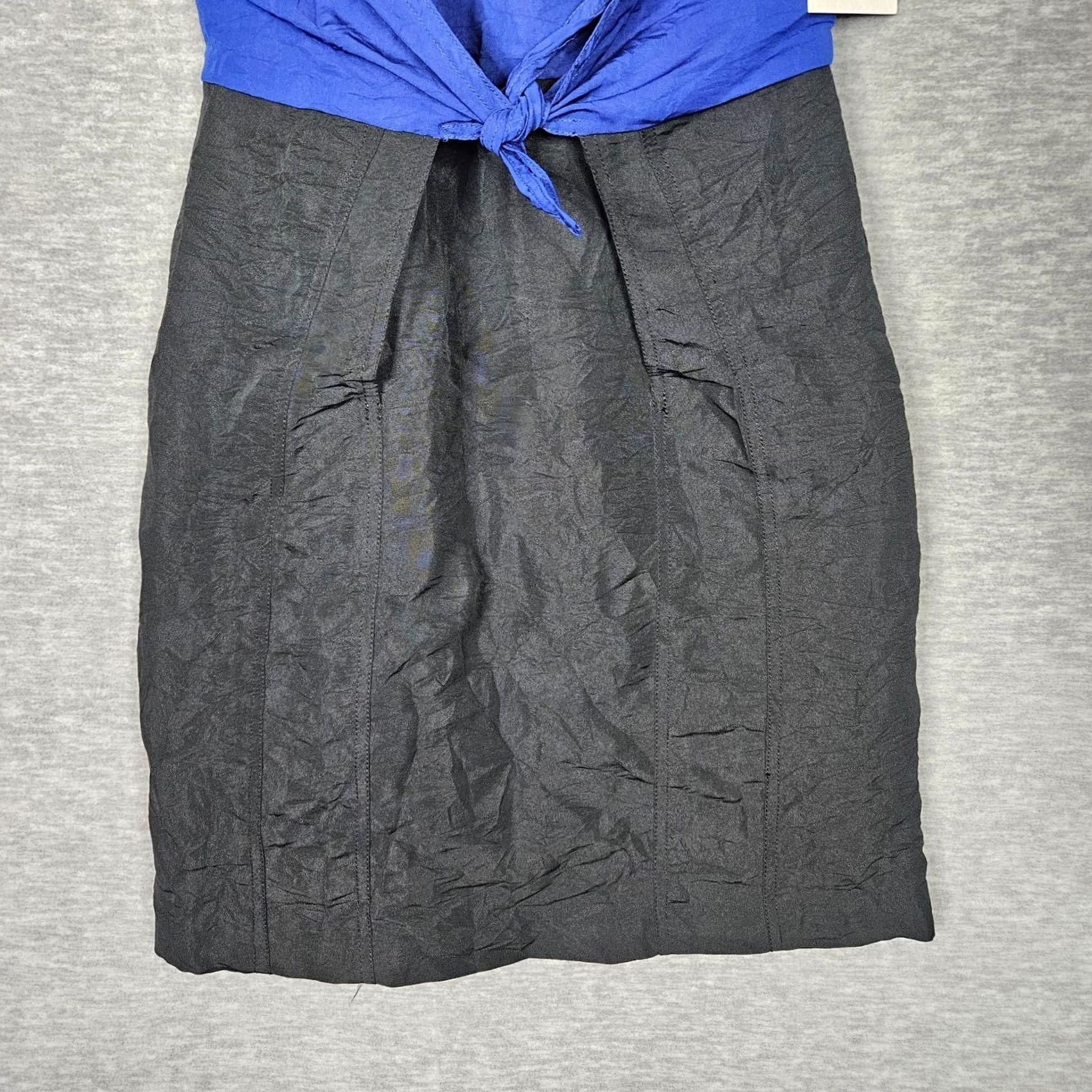 Vintage Richard Chai For Target Women's Dress Blue Black Tie waist Size 7 Size M / US 6-8 / IT 42-44 - 6 Thumbnail