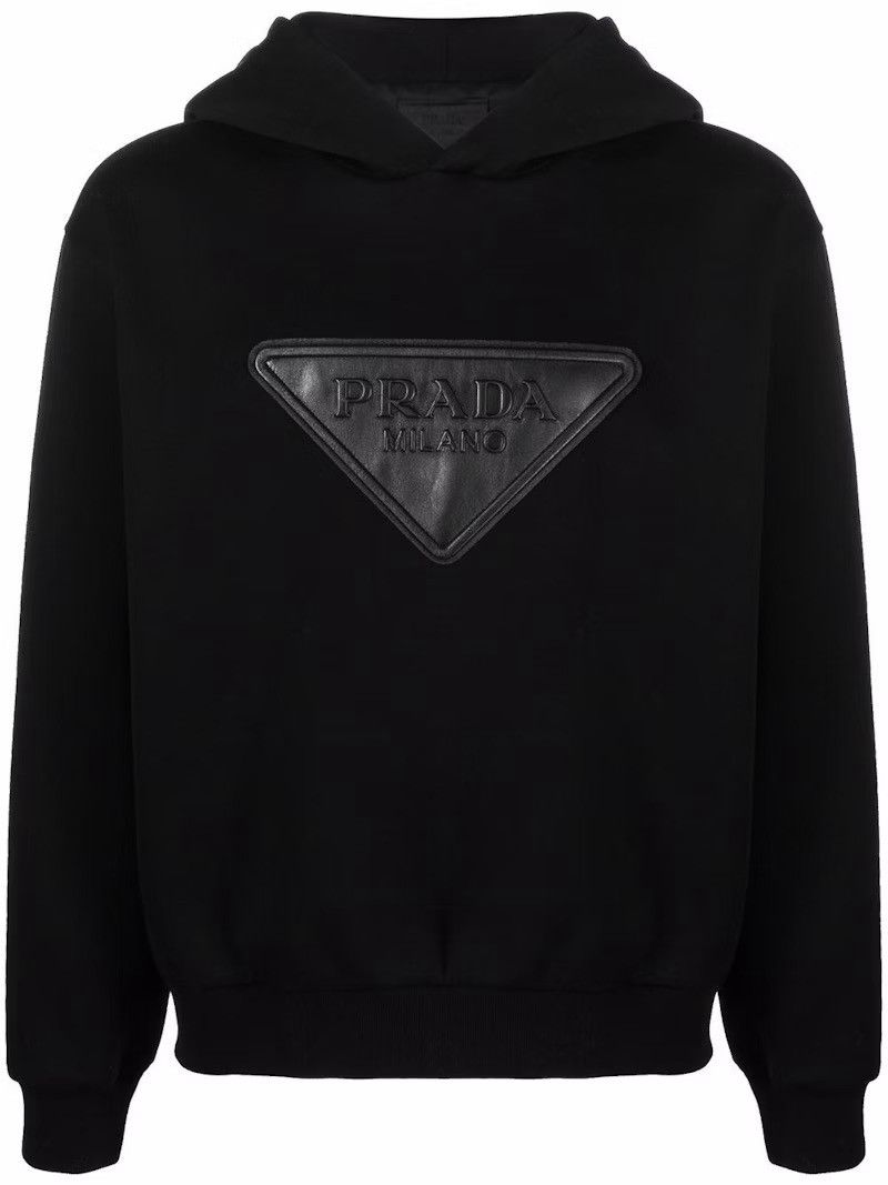 Prada SS22 Prada Logo Leather Patch Hoodie Size M Size US M / EU 48-50 / 2 - 1 Thumbnail