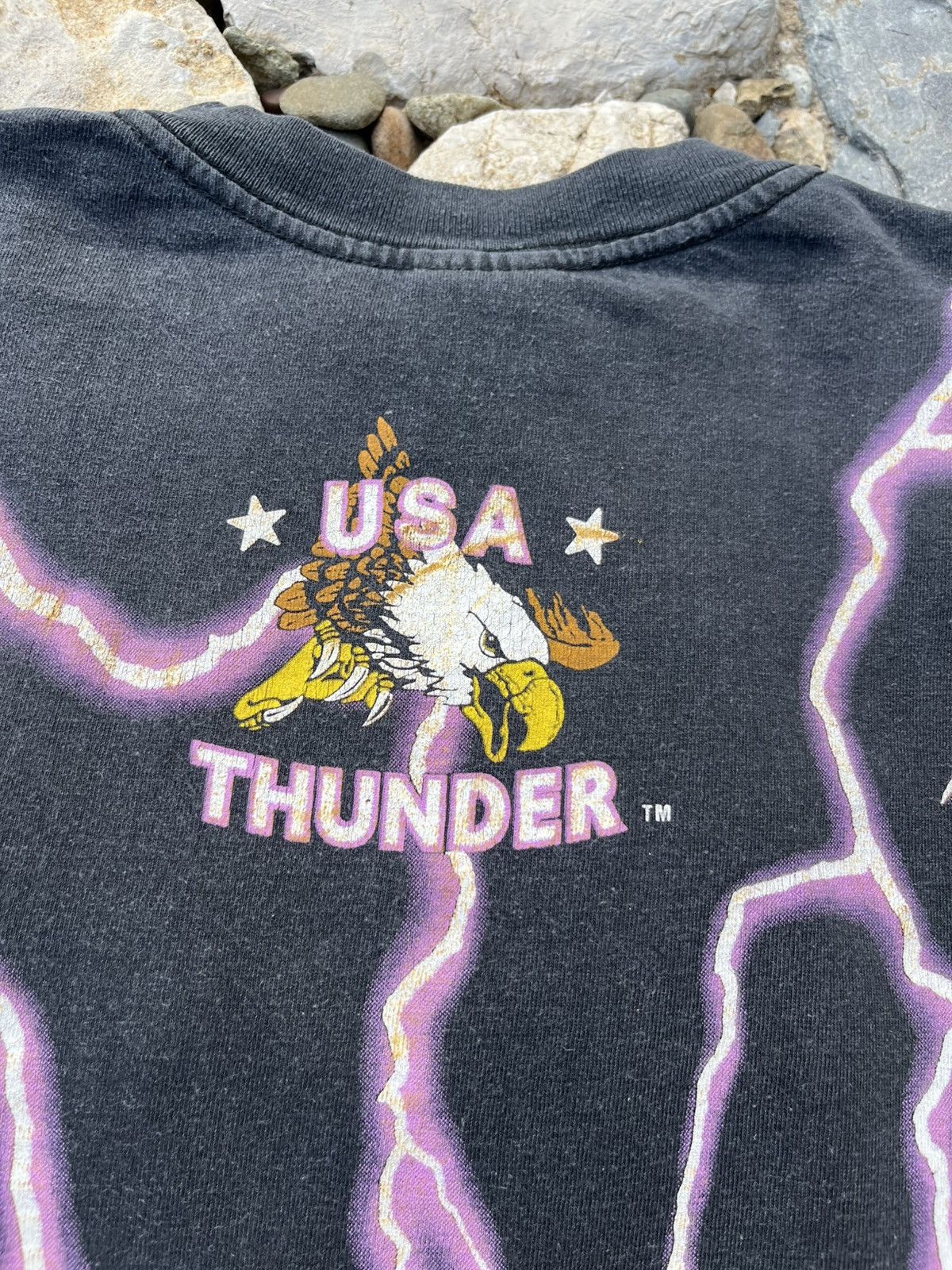 Vintage Vintage USA American Thunder Indian eagle single stitch tee Size US L / EU 52-54 / 3 - 25 Thumbnail