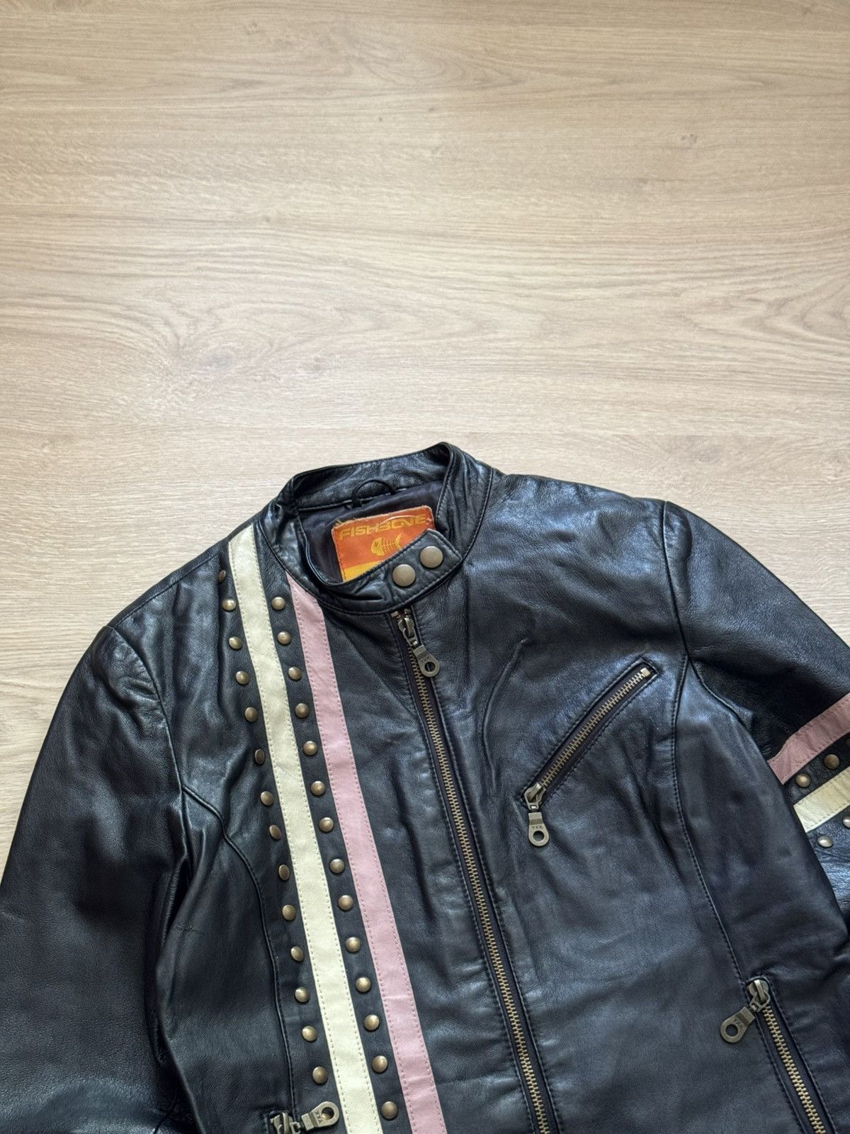 Genuine Leather Vintage 00s y2k Fishbone Women’s Genuine Leather Moto Jacket Size XS / US 0-2 / IT 36-38 - 2 Thumbnail