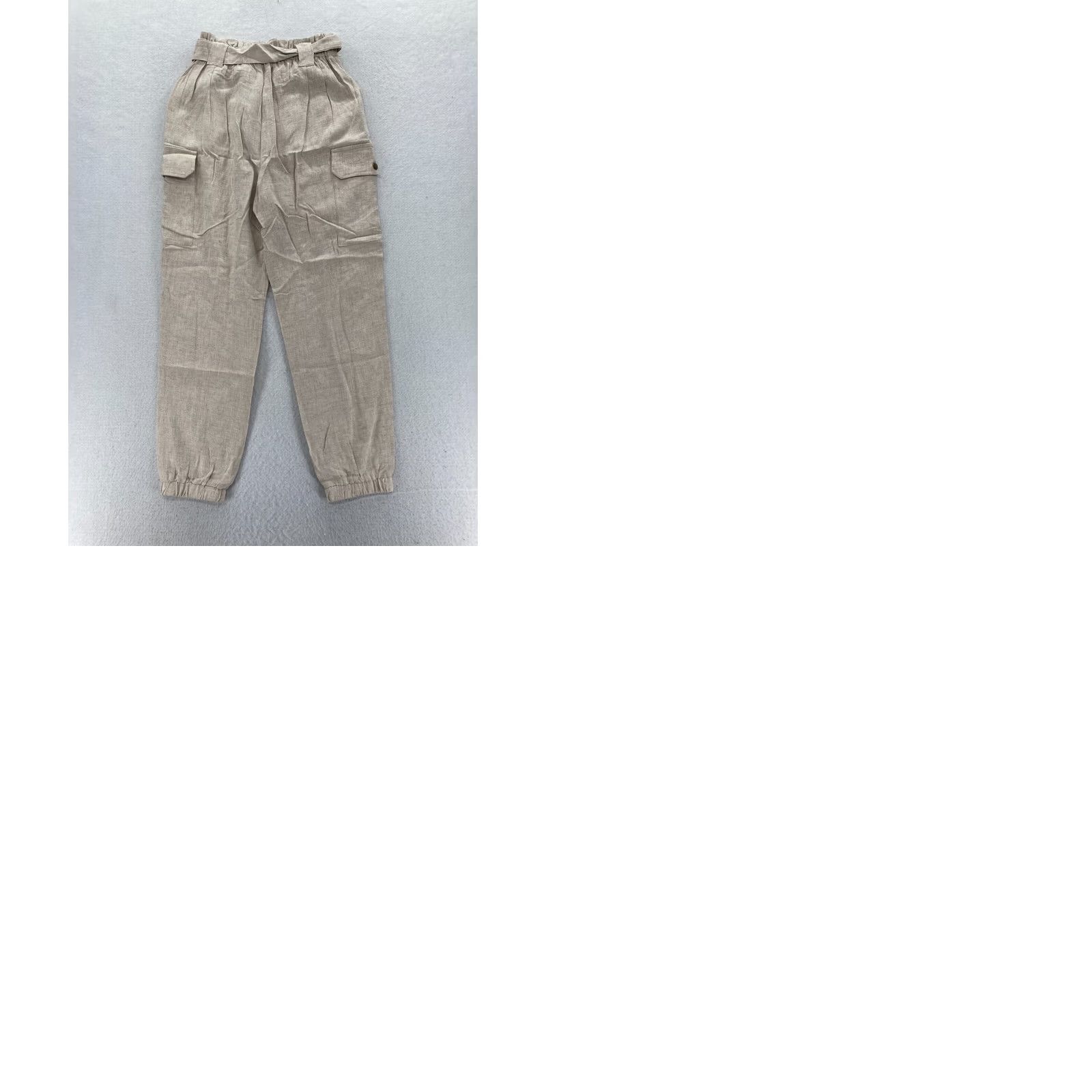 Vintage Hayden Los Angeles Brown Jogger Pants S Women's Linen Blend Tie Waist Utility Size 42" / US 20 - 9 Thumbnail