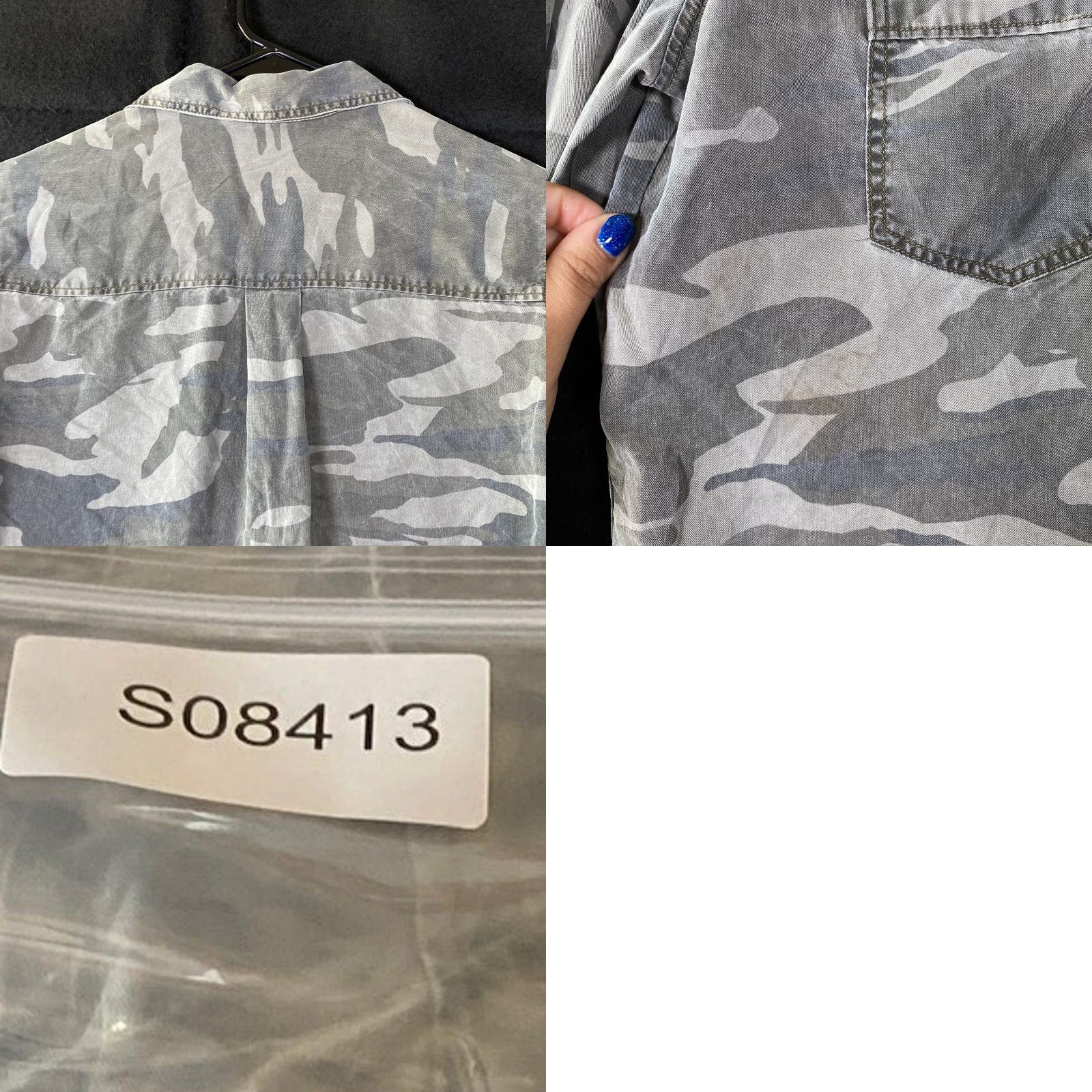 Express Express Womens Shirt Green Camouflage Button Down Long Sleeve Pockets Small Size S / US 4 / IT 40 - 9 Thumbnail