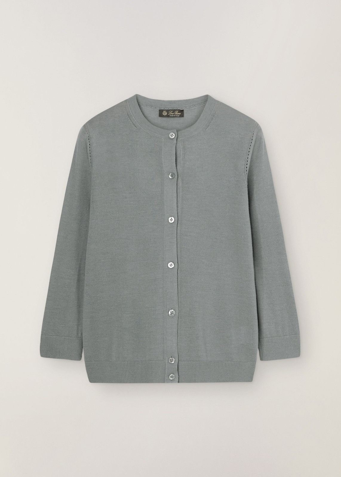 o1srvl11e1124 Long-Sleeved Roundneck Cardigan in Grey