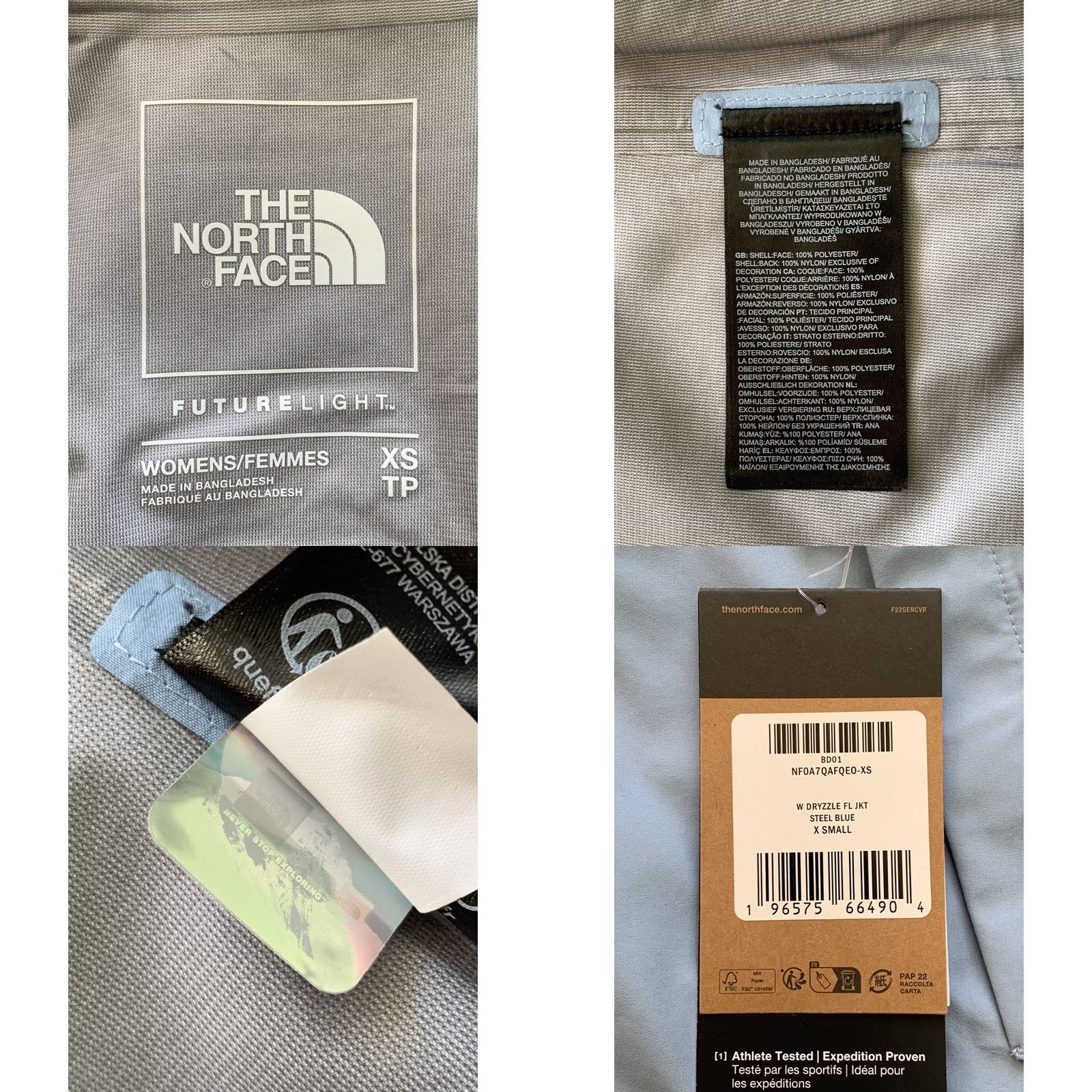 The North Face THE NORTH FACE DRYZZLE FUTURELIGHT JACKET WOMEN'S XS BLUE ZIP FULL ZIP OUTER SHELL SOFTSHELL CUSHION RAIN COAT FALL SPRING WINTER Womens Size XS / US 0-2 / IT 36-38 - 8 Thumbnail
