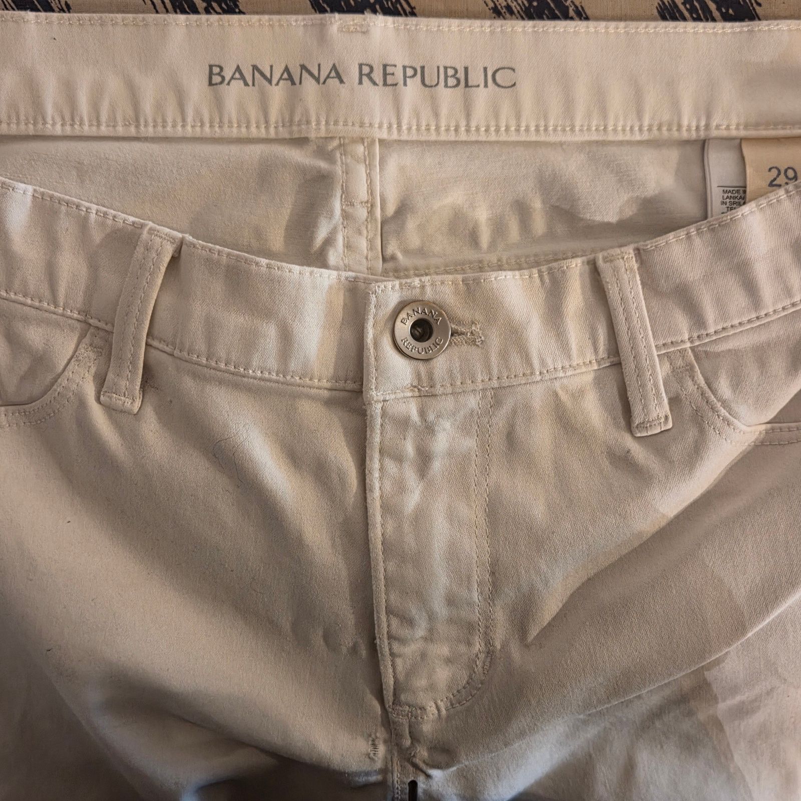 Banana Republic Chic White Banana Republic Women's Pants - Size 29 Size 29" - 5 Thumbnail