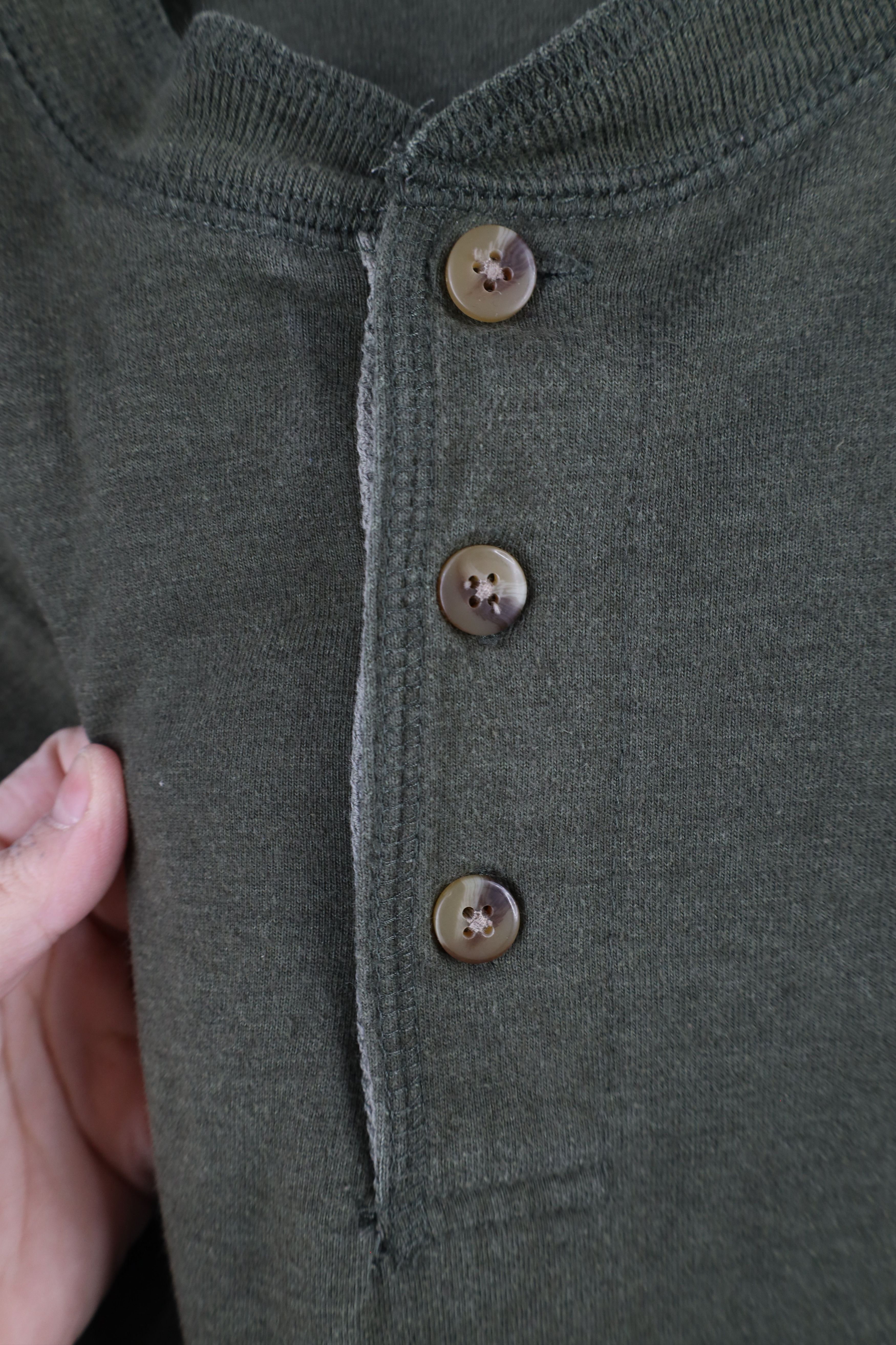 Vintage Vintage 90s Streetwear Long Sleeve Henley T-Shirt Green Size US L / EU 52-54 / 3 - 5 Thumbnail