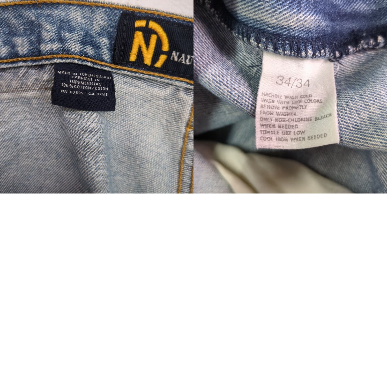 Nautica VINTAGE Nautica Jeans Mens 34x34 Denim Blue Distressed Carpenter Jeans Wide-Leg 90s Nautical Logo Mens Size US 34 / EU 50 - 10 Thumbnail