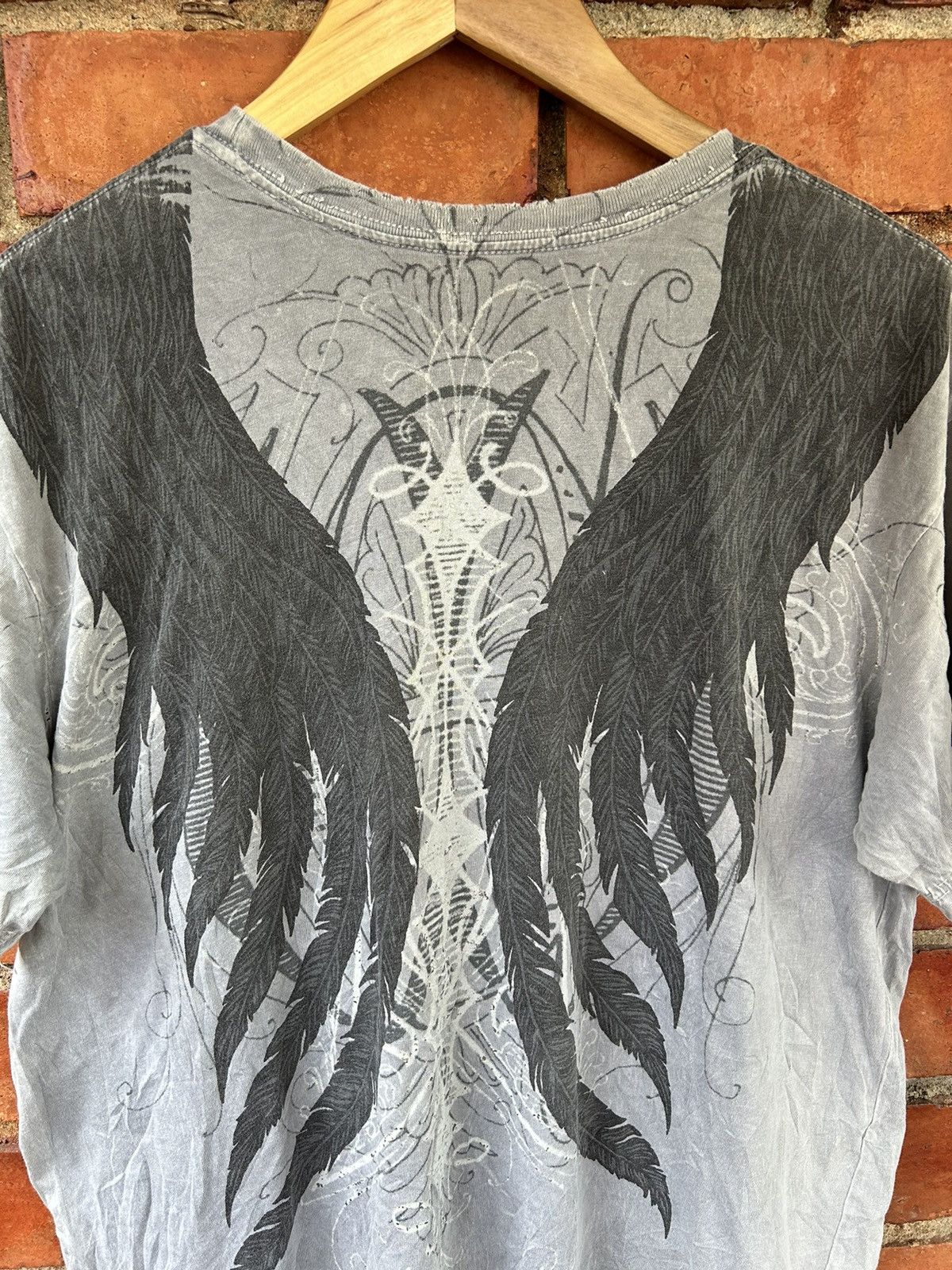 Affliction × Beauty Beast 💥 RARE AFFLICTION BAMBOO WINGS TEE Size US L / EU 52-54 / 3 - 3 Thumbnail