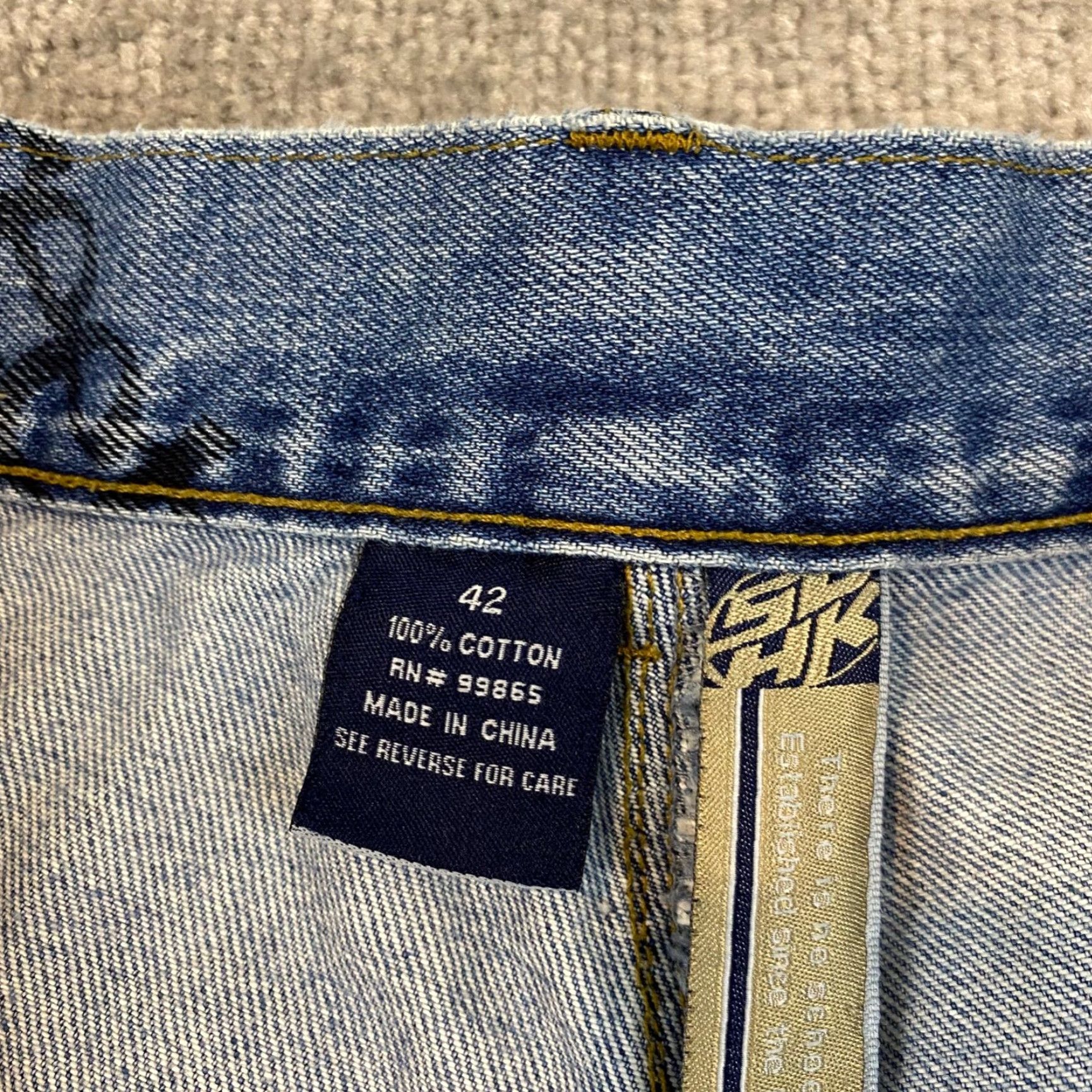Vintage School of Hard Knocks Jeans Mens 40x32 Blue Light Wash Wide-Leg Baggy Y2K Size US 42 / EU 58 - 2 Thumbnail