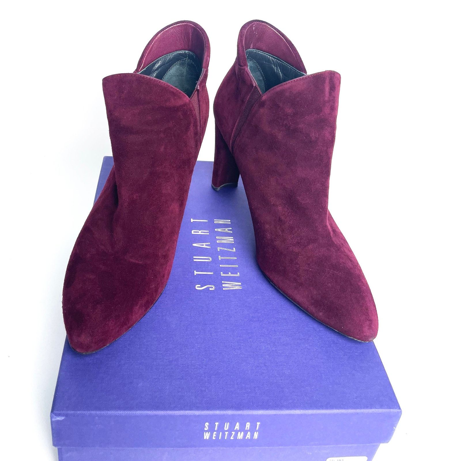 Stuart Weitzman Purple Suede Pumps (Zip up - Bordeaaux Suede) Size US 8.5 / IT 38.5 - 5 Thumbnail