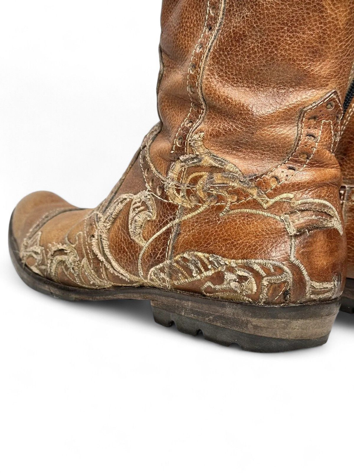 Western Rise Vintage U.S Navy Brown Leather Boots Military Workwear Style Size US 7 / EU 40 - 6 Thumbnail
