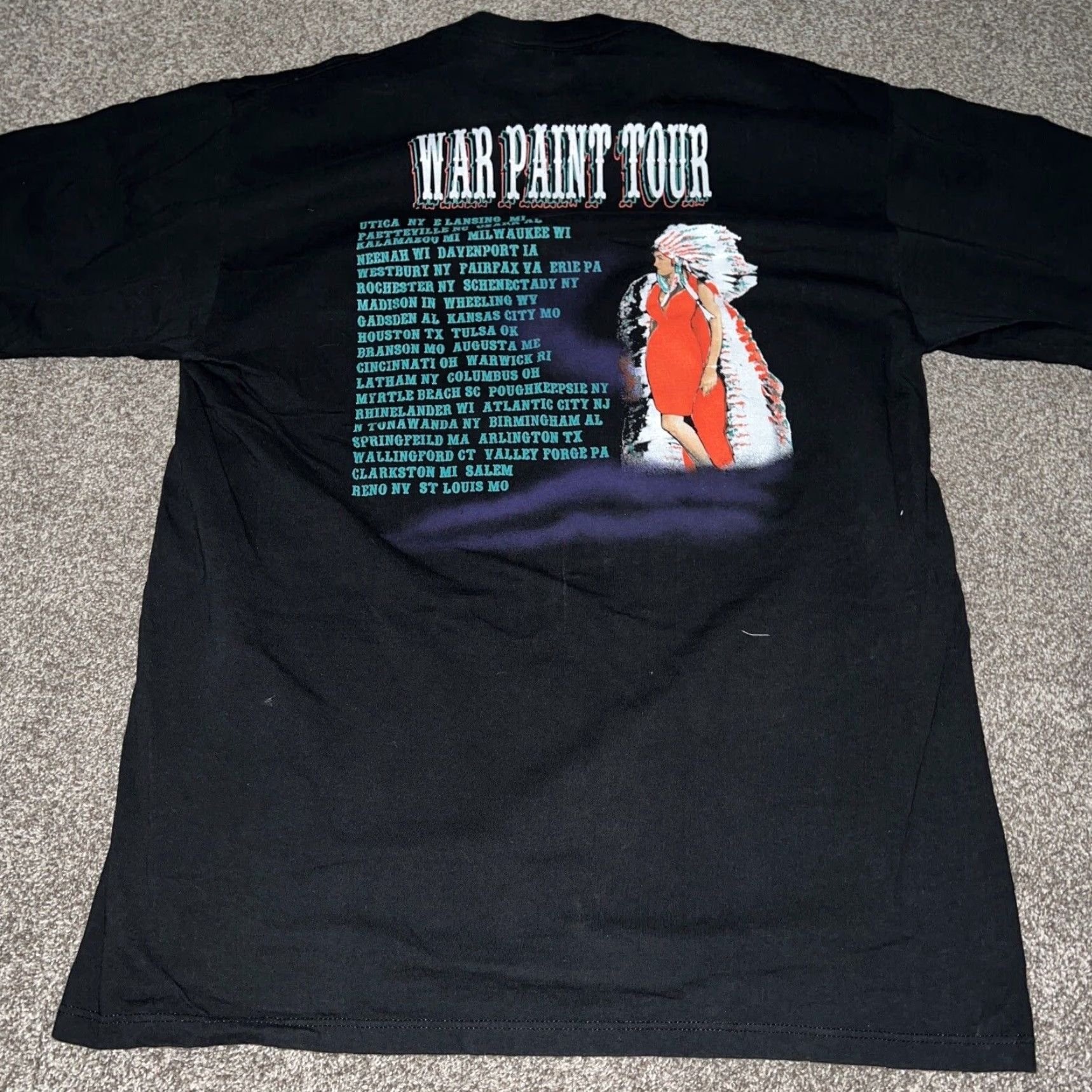 Jerzees VINTAGE Lorrie Morgan USA Tour T-Shirt Mens XL Black Stitch Disney Character Single Stitch Size US XL / EU 56 / 4 - 4 Thumbnail