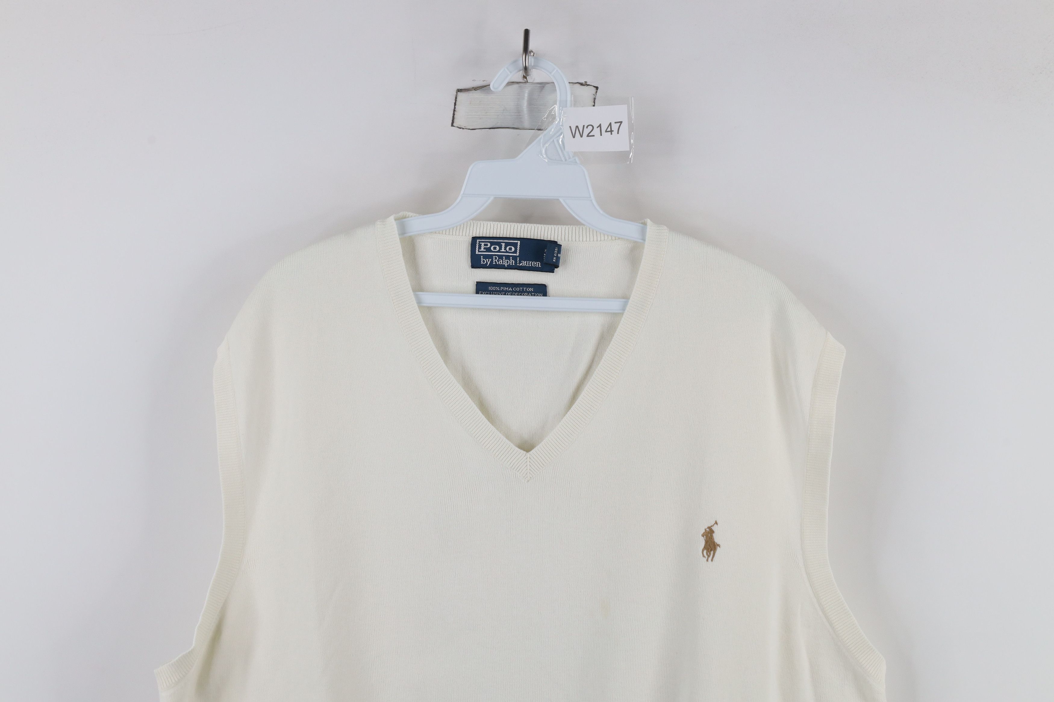 Ralph Lauren × Vintage Vintage 90s Ralph Lauren Cotton Knit V-Neck Sweater Vest Size US XXL / EU 58 / 5 - 2 Thumbnail