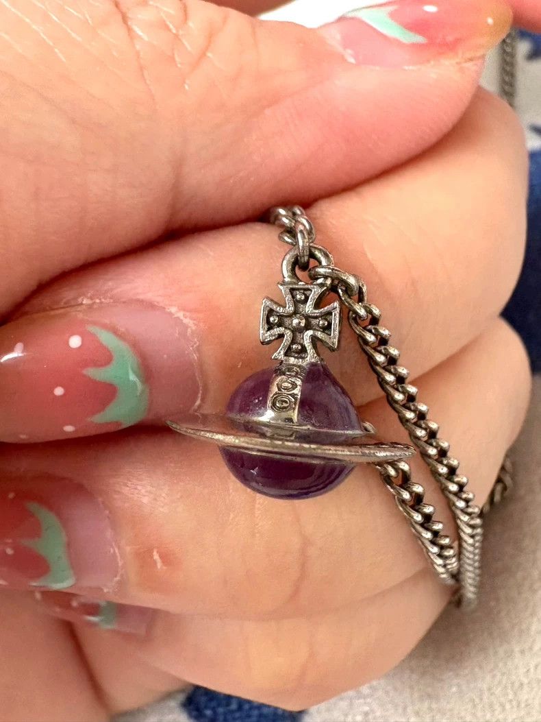 Vivienne Westwood Vivienne Westwood Vintage Purple Saturn Orb Necklace Size ONE SIZE - 7 Thumbnail