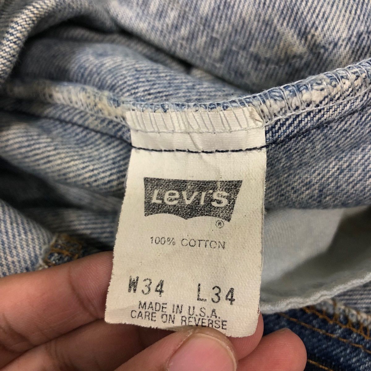 Levi's 🔥VINTAGE DISTRESSED DENIM JEANS LEVI’S MADE IN USA Size US 34 / EU 50 - 23 Thumbnail